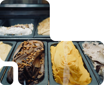 Banner ice cream shop