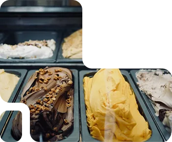 Banner ice cream shop