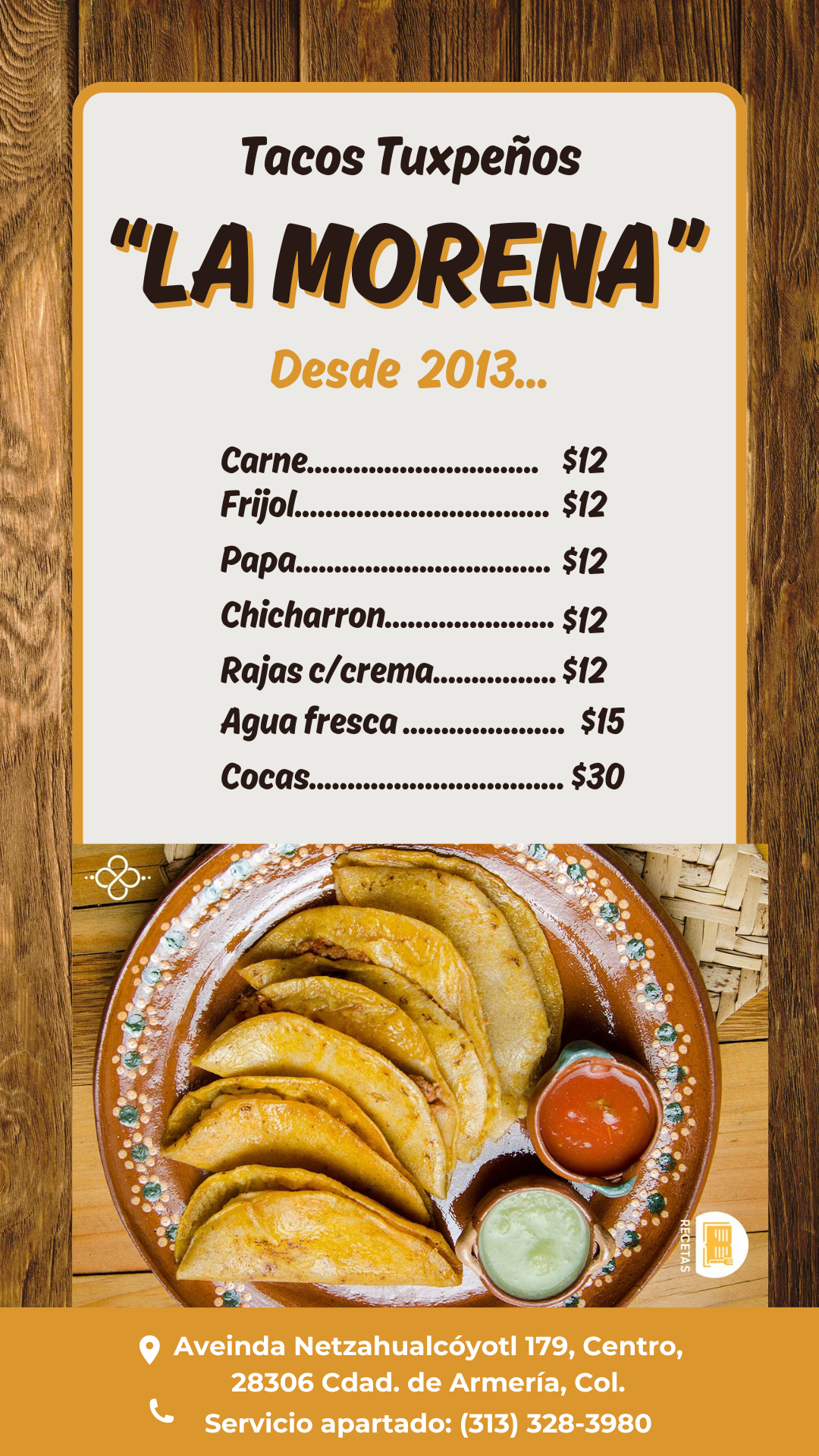 Tacos tuxpeños "La Morena" Armería image 3