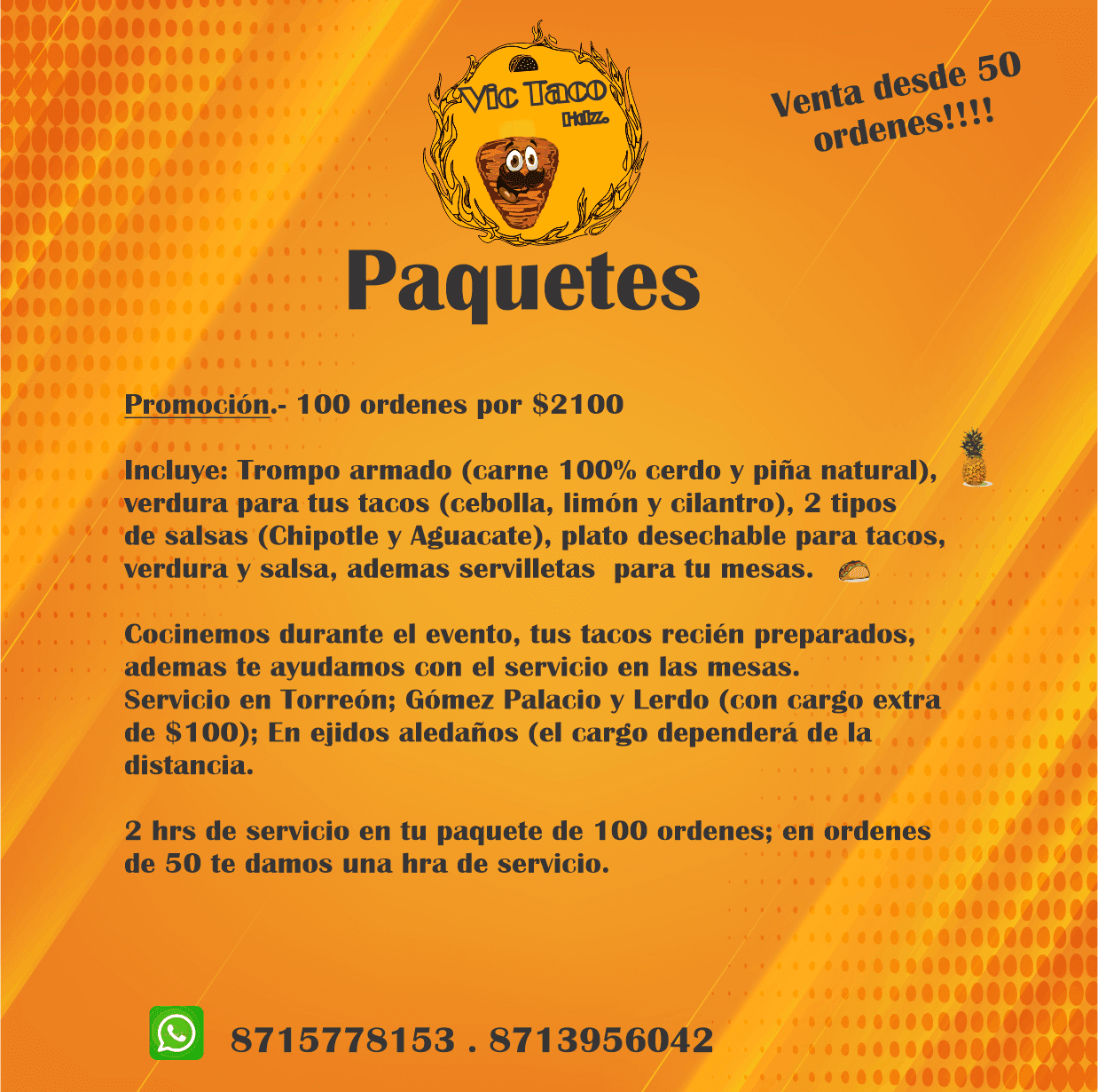 Tacos al pastor para eventos Vic Taco image 6