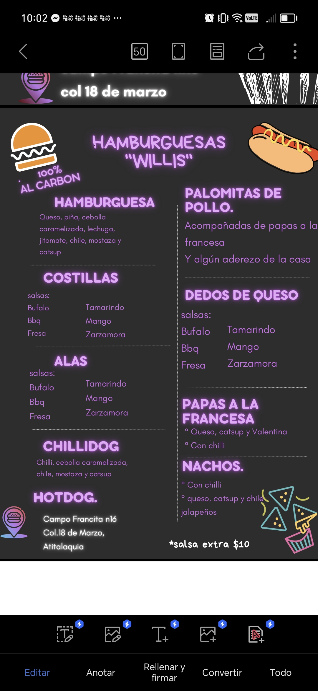 Hamburguesas y alitas al carbón "Willis" image 2