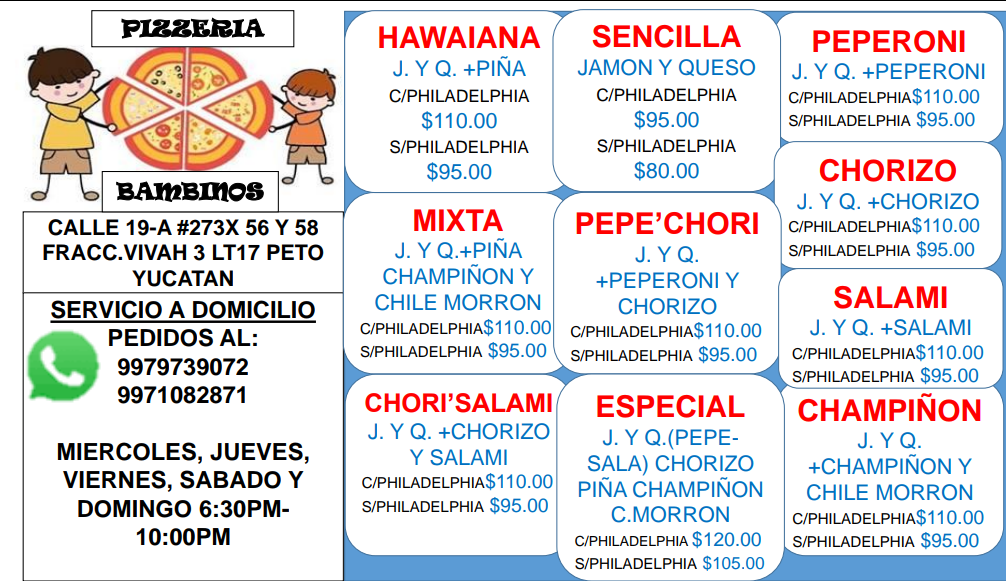 BAMBINO'S PIZZA & POSTRES PETO image 9