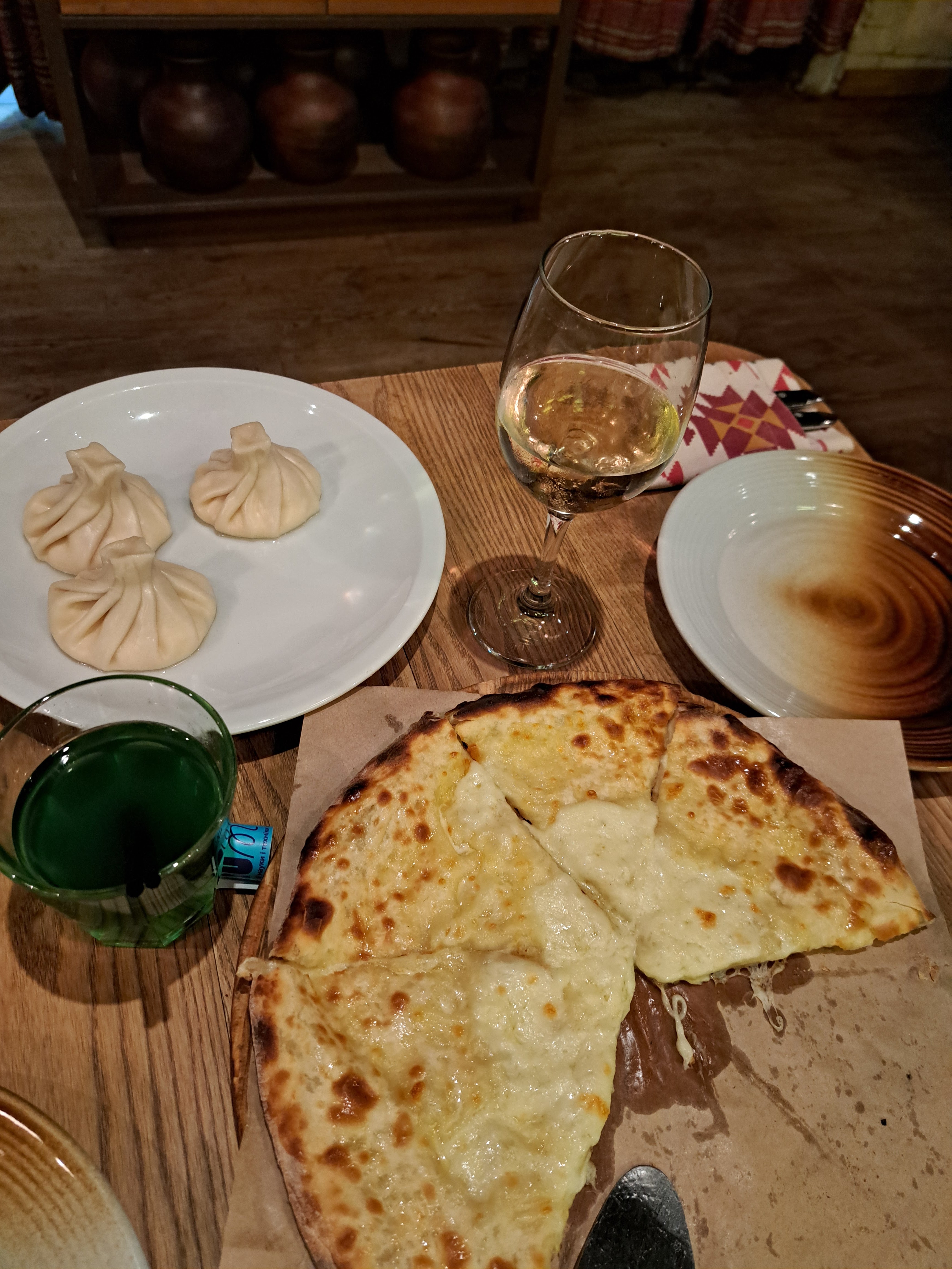Khachapuri and wine image 8
