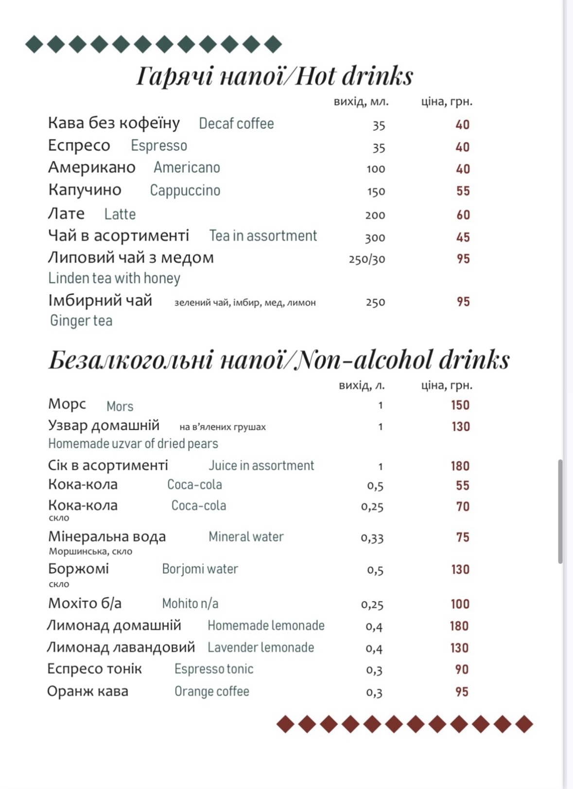 Hotelʹ-Restoran Huberniya menu 4