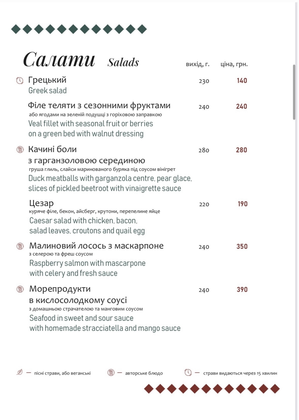 Hotelʹ-Restoran Huberniya menu 5