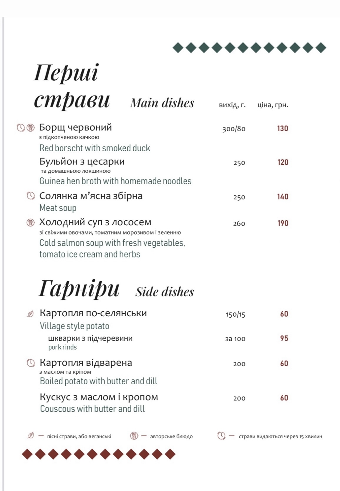 Hotelʹ-Restoran Huberniya menu 7