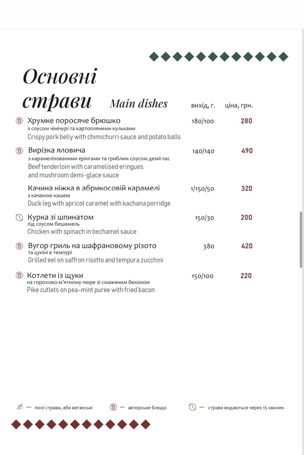 Hotelʹ-Restoran Huberniya menu 10