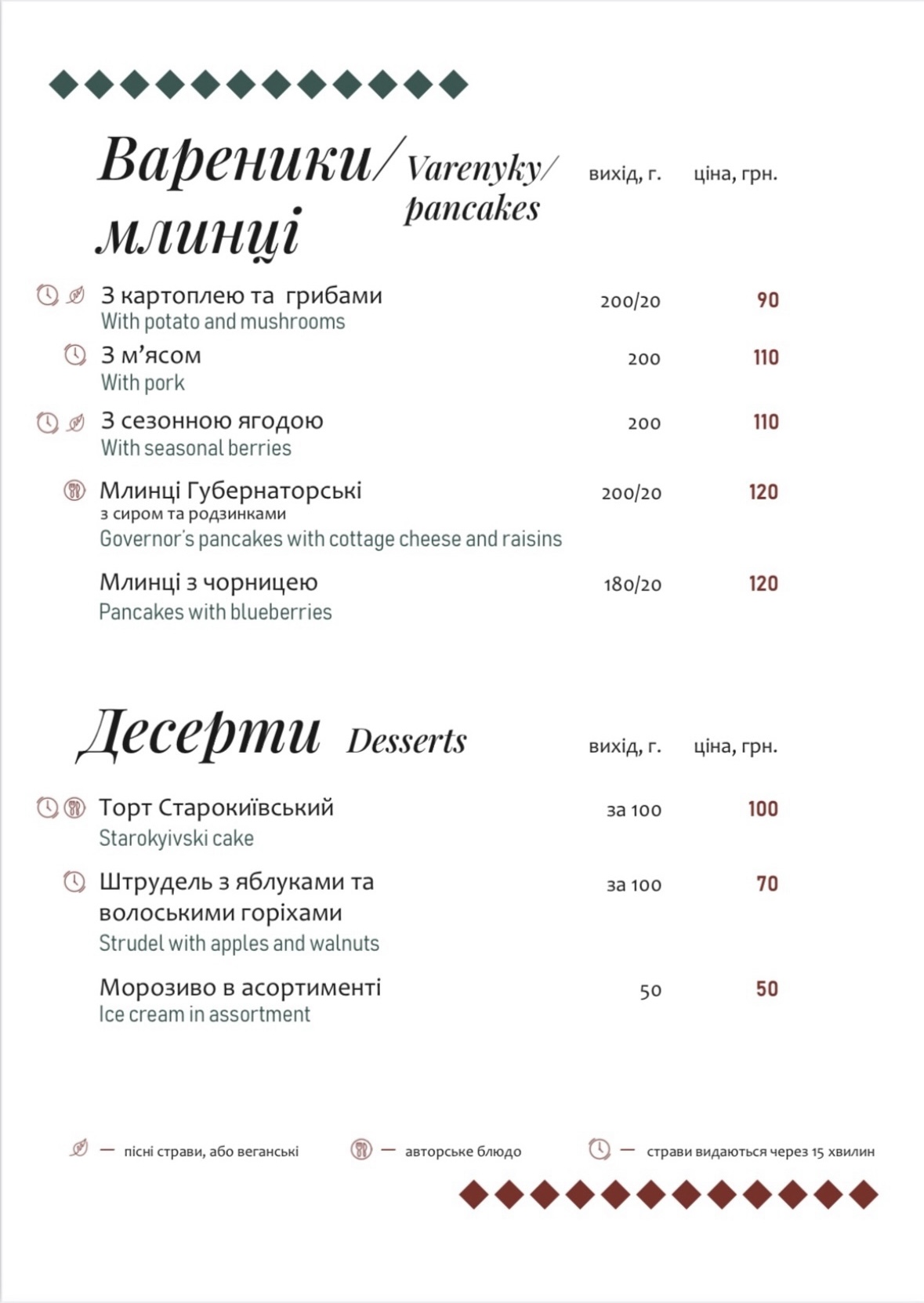Hotelʹ-Restoran Huberniya menu 12