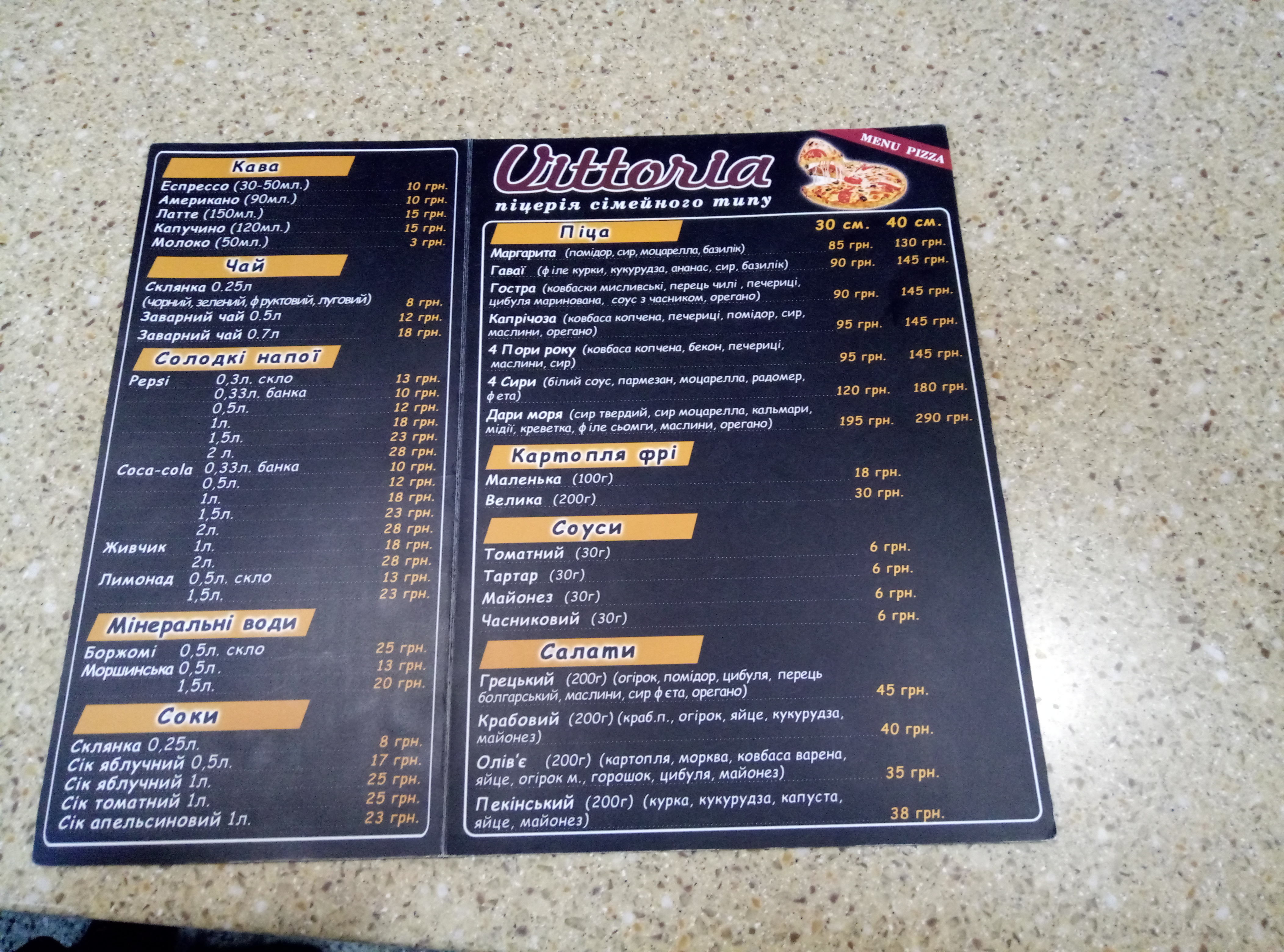 Pizzeria Vittoria menu 3