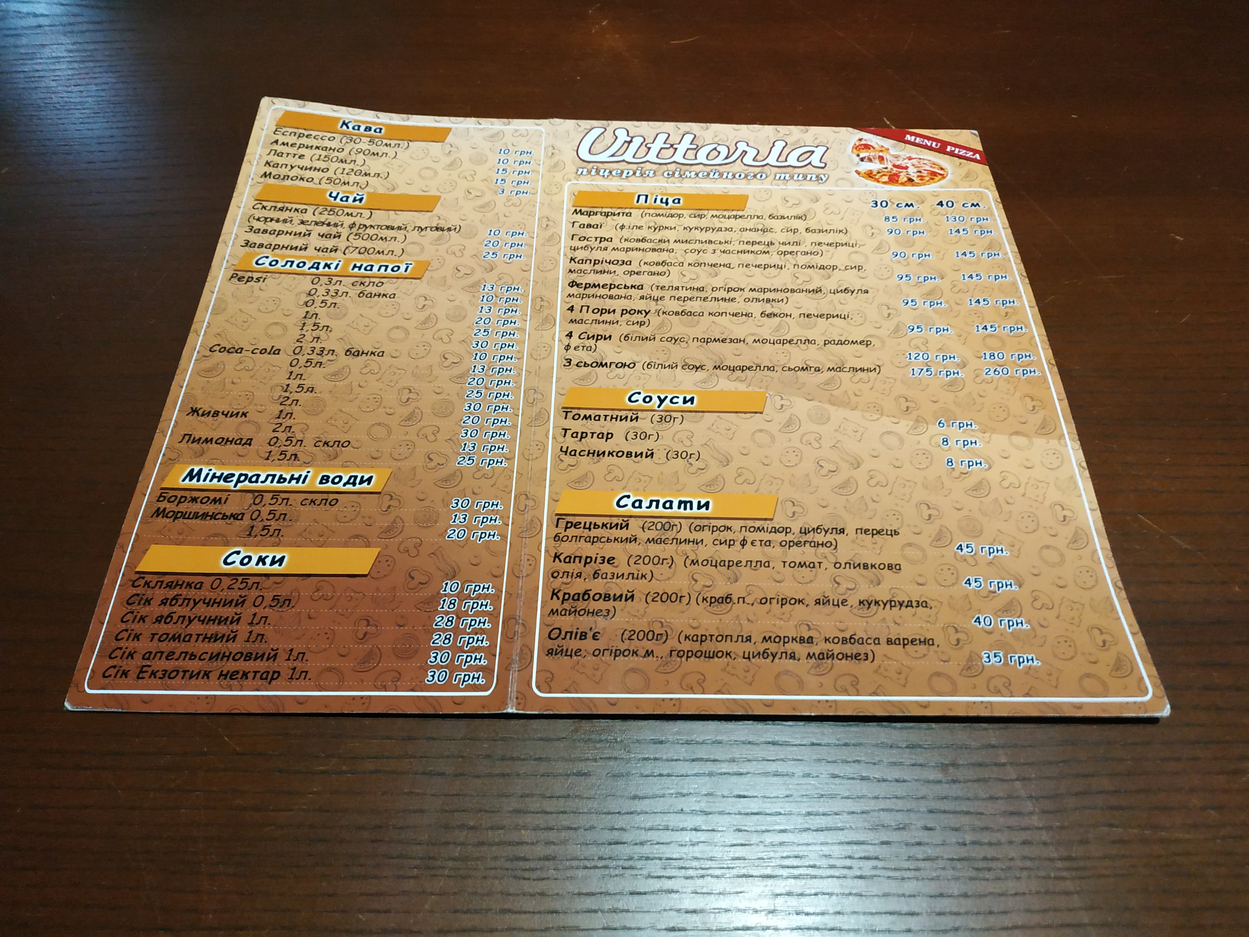 Pizzeria Vittoria menu 7