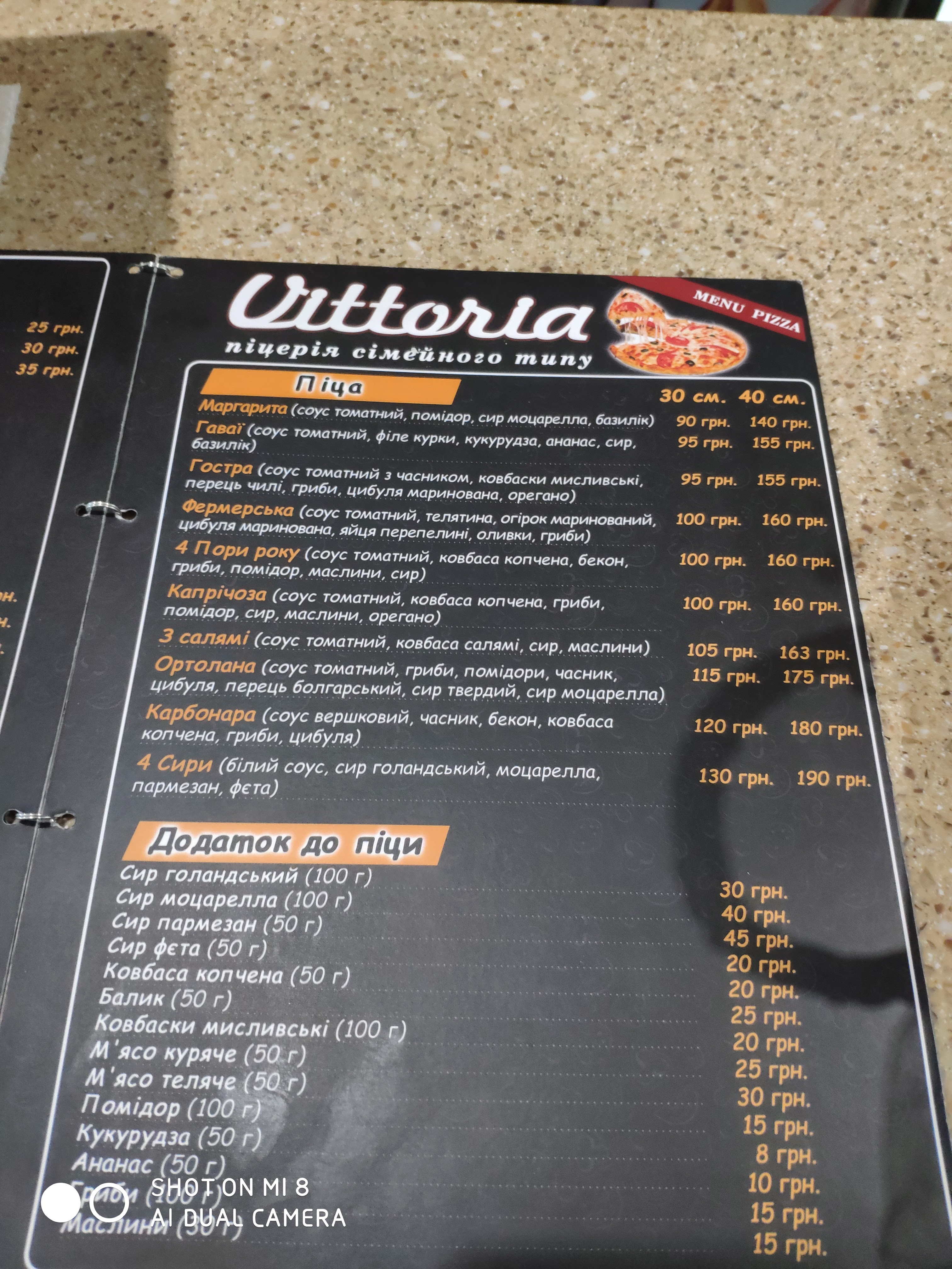 Pizzeria Vittoria menu 8