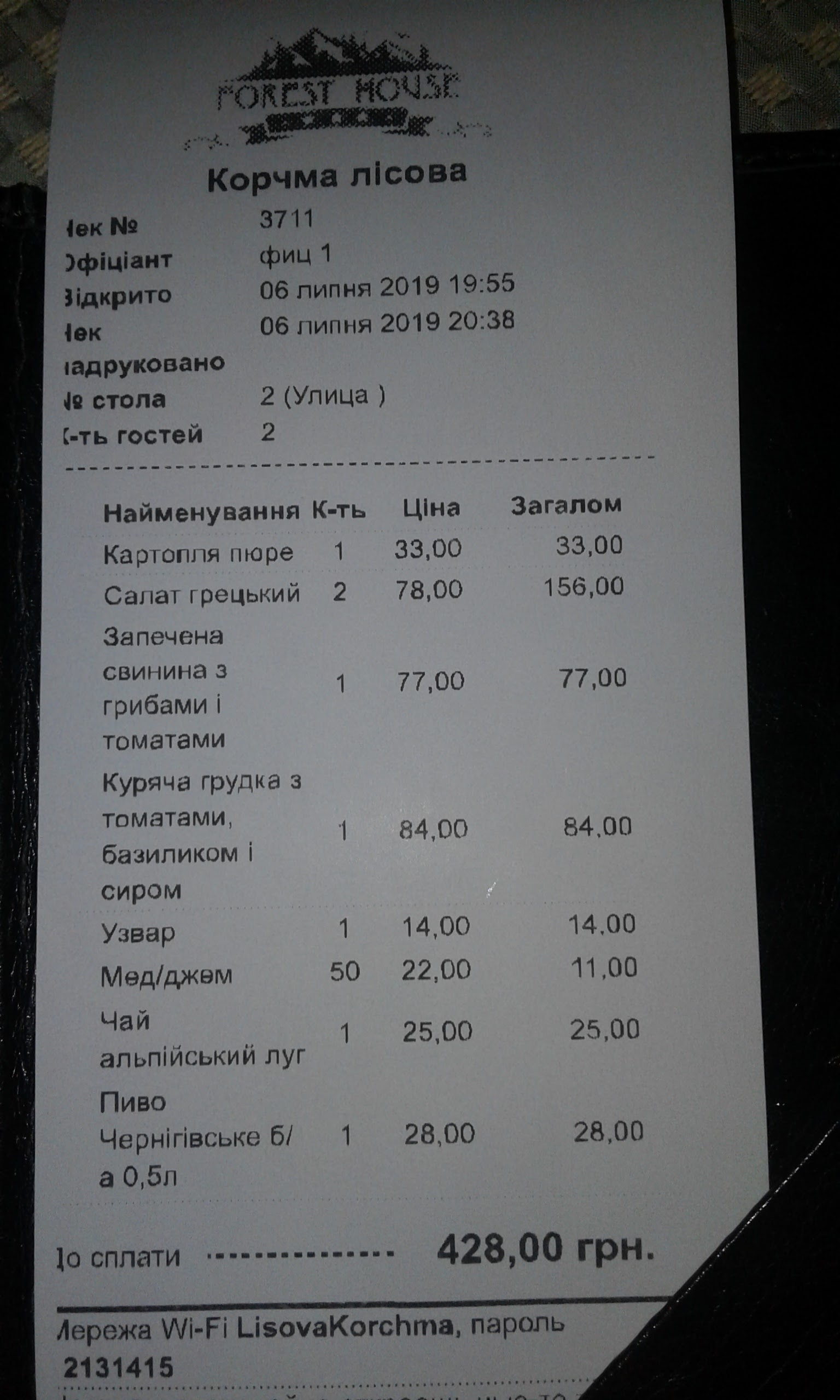 Лiсова корчма "Forest House" menu 6
