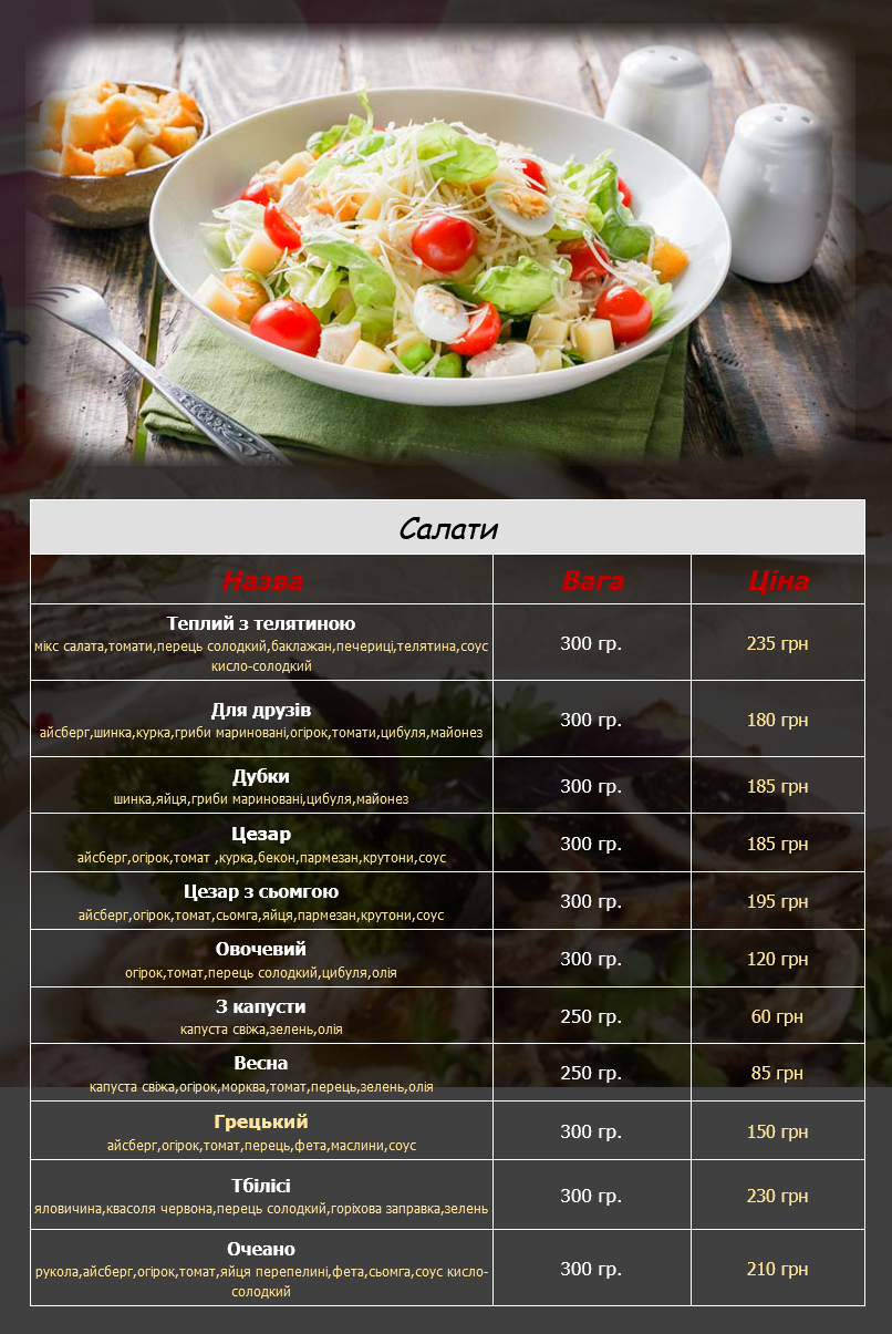 Kafe-Bar Belhrad menu 1
