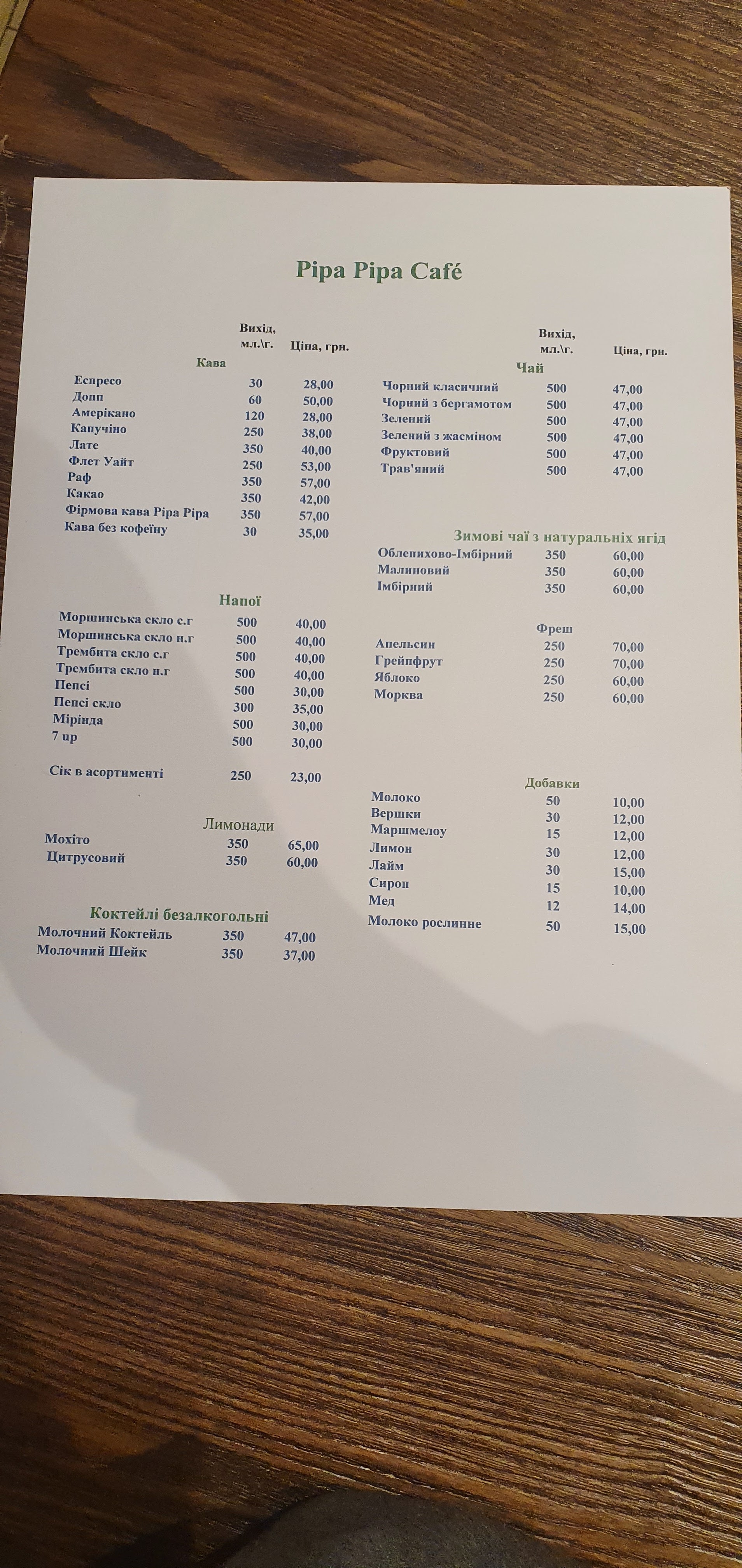Pipa Pipa Cafe menu 5