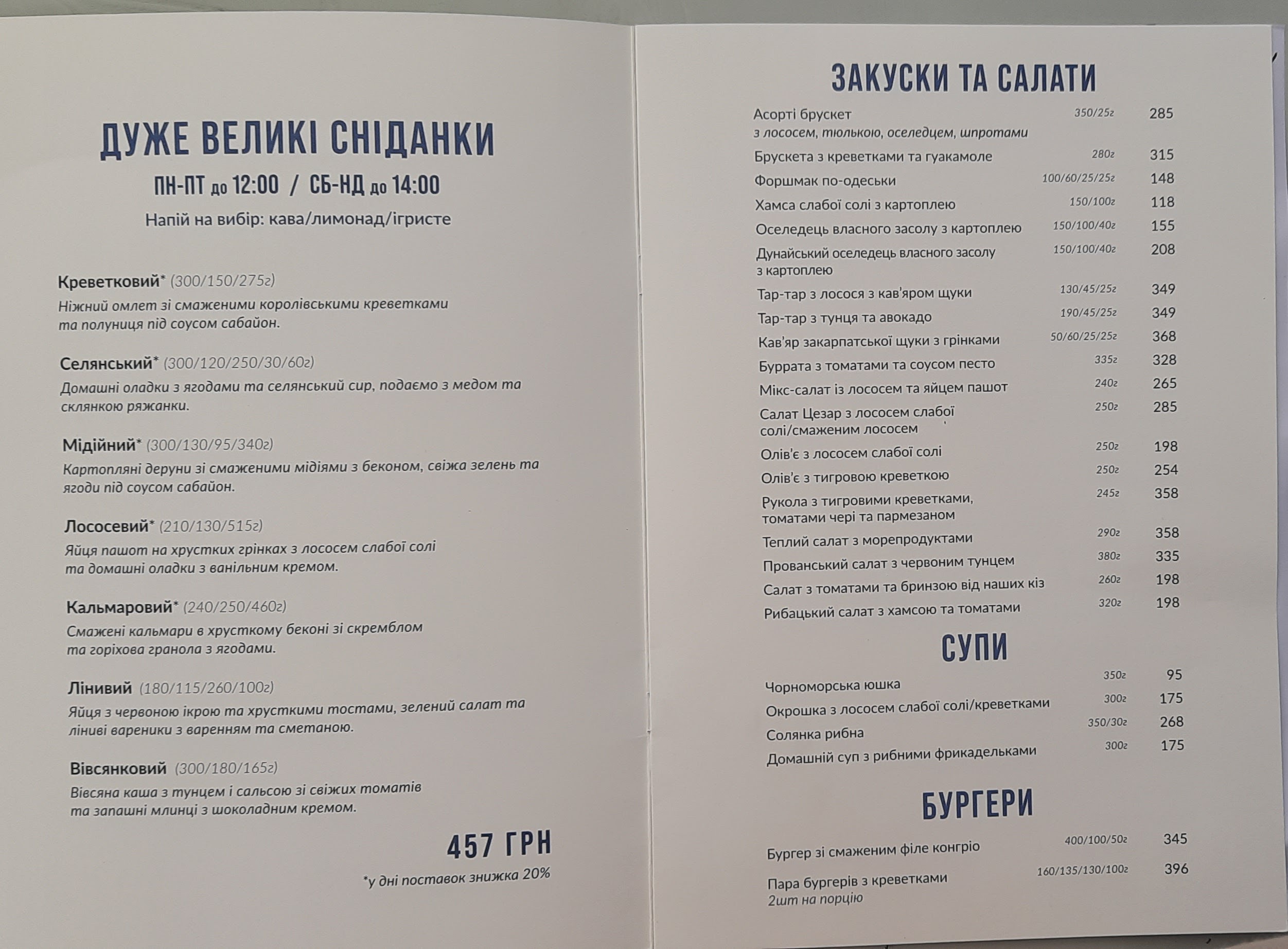 Чорноморка Буча menu 1