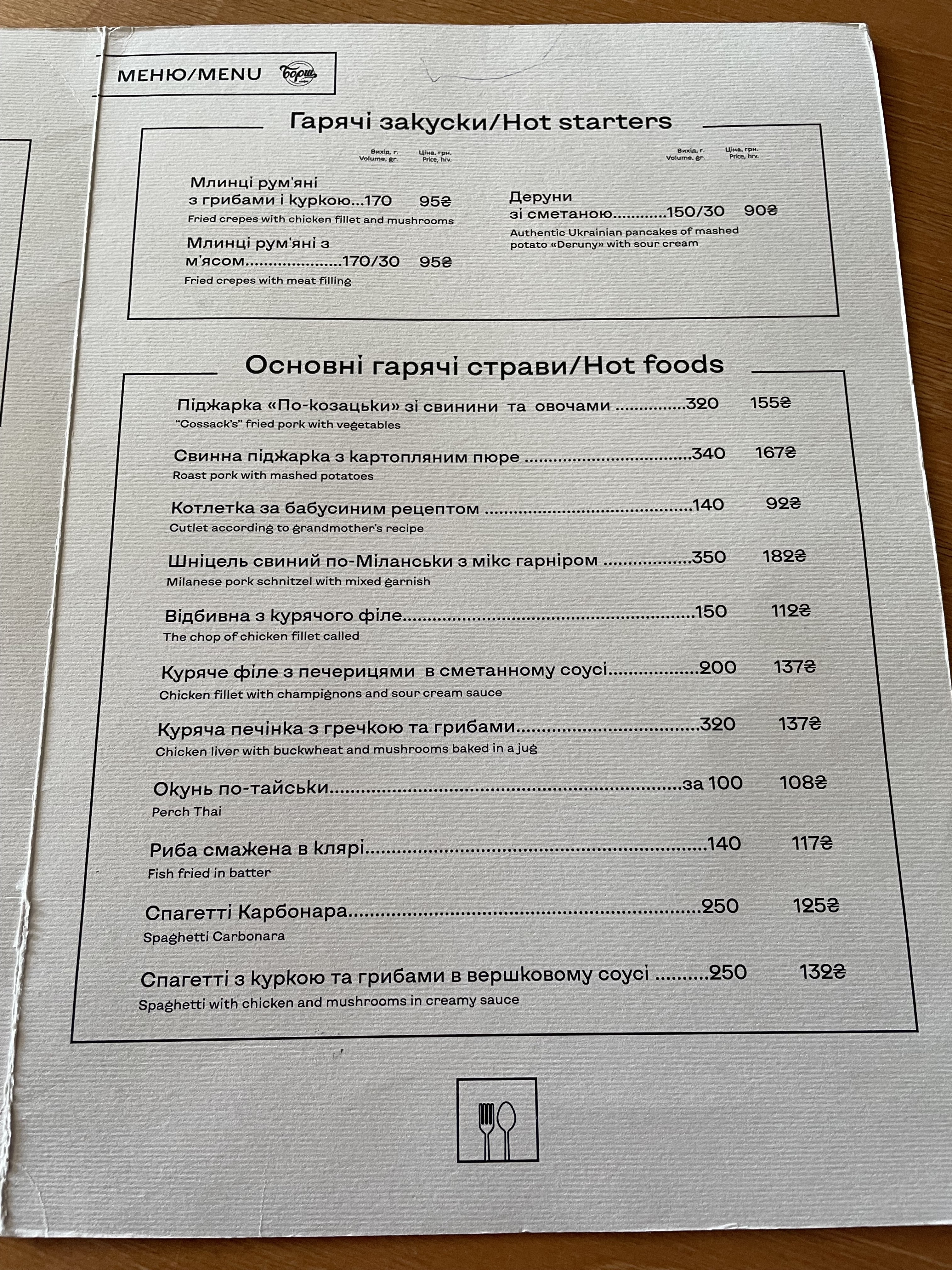 Borshch Kafe menu 4