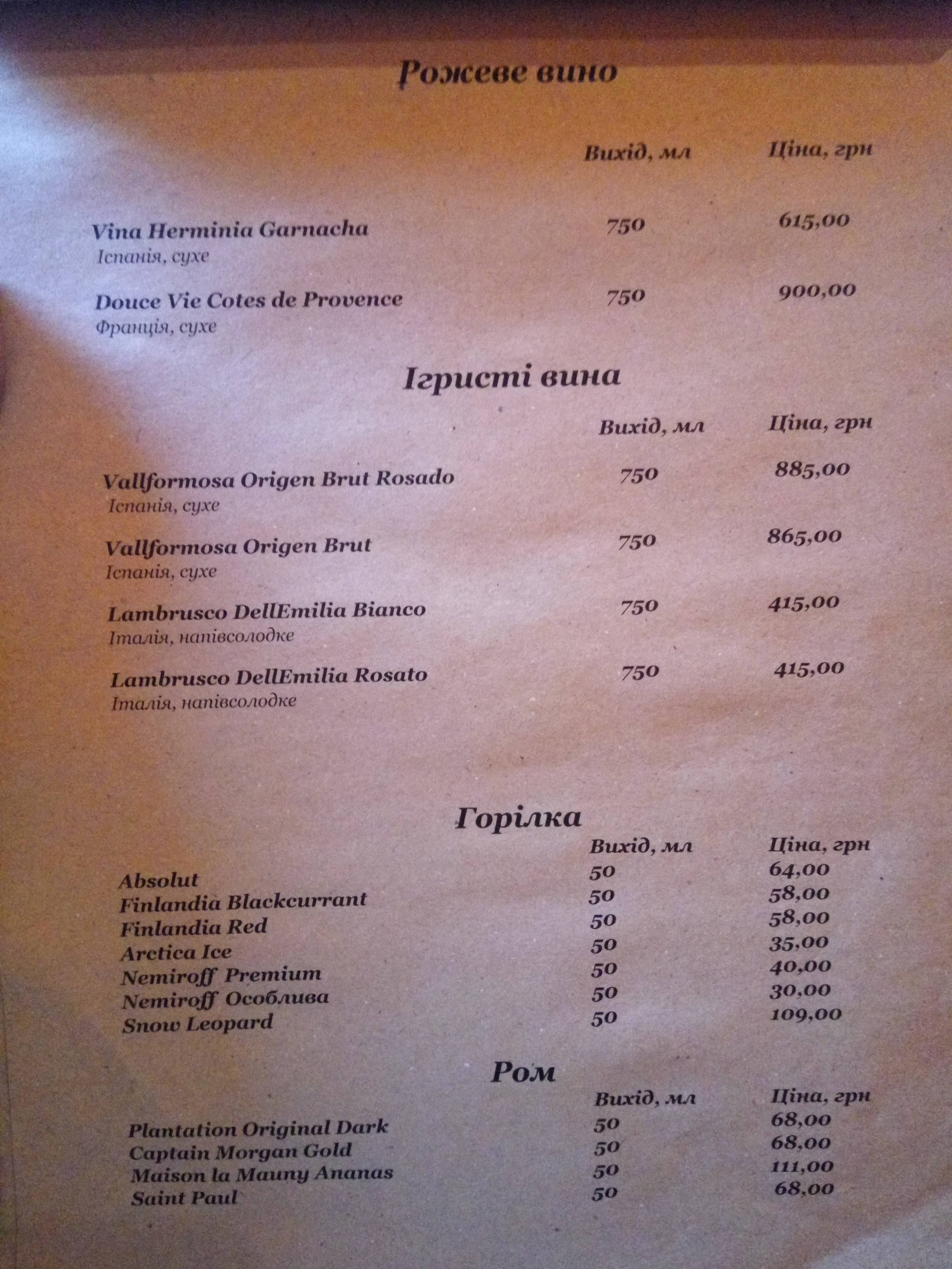 Sazha. Restoratsiya Na Vuhilli menu 5