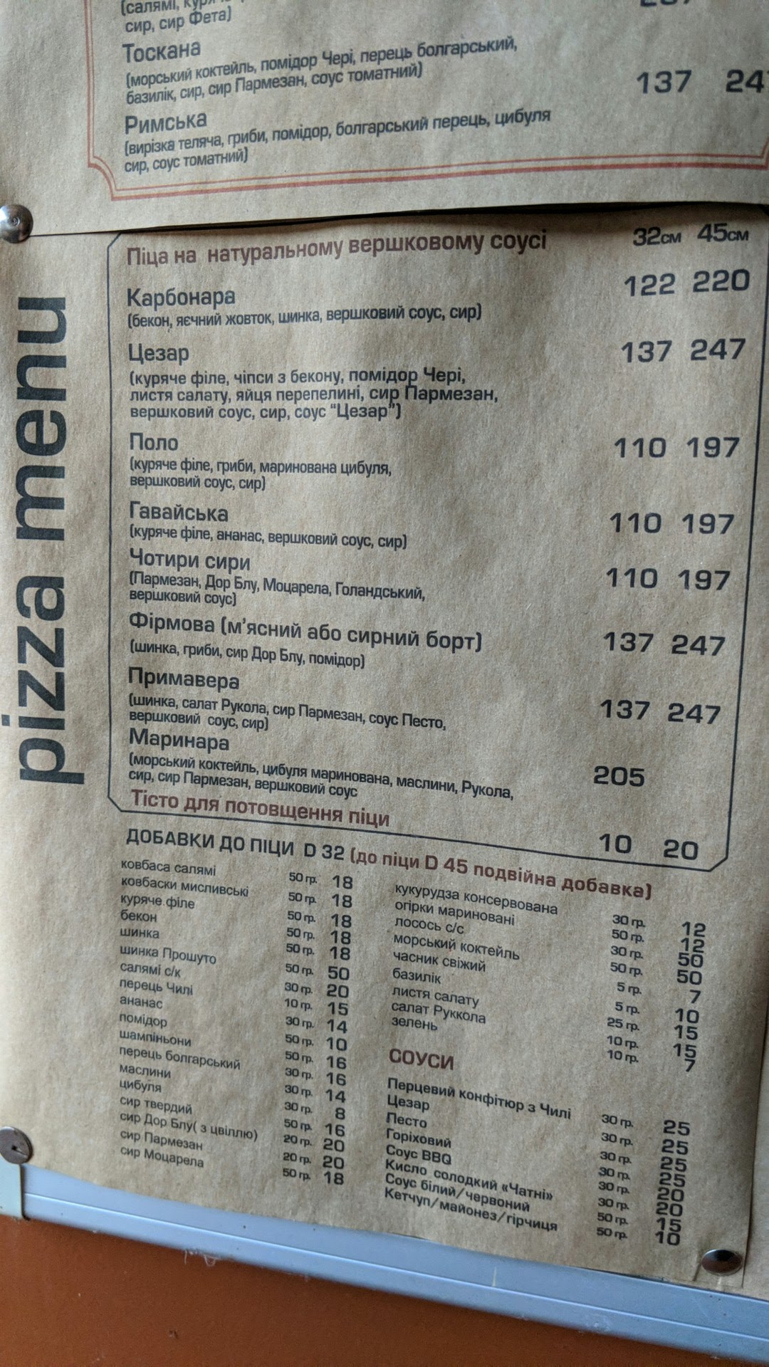 Drova pizzeria menu 4