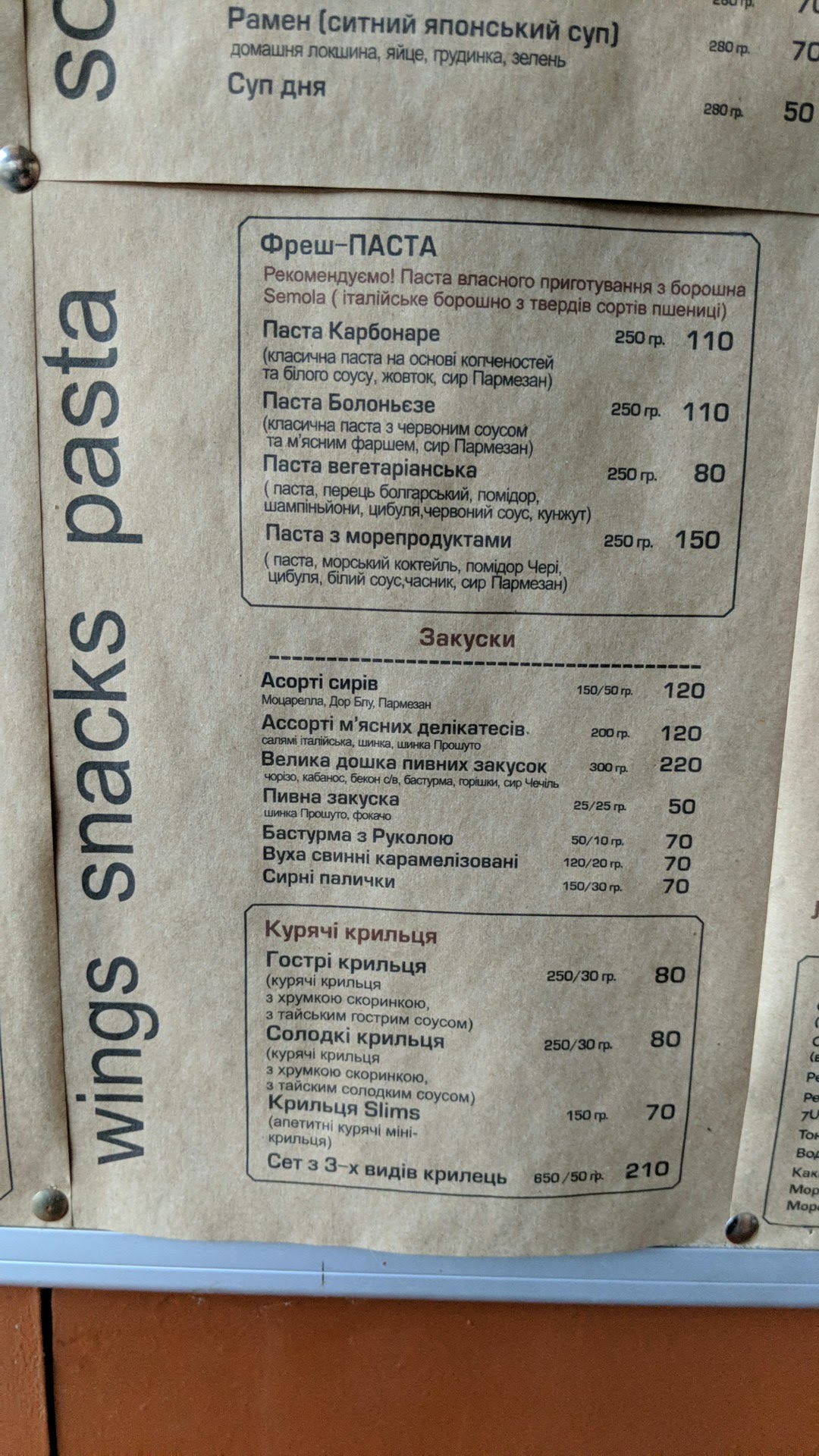 Drova pizzeria menu 6