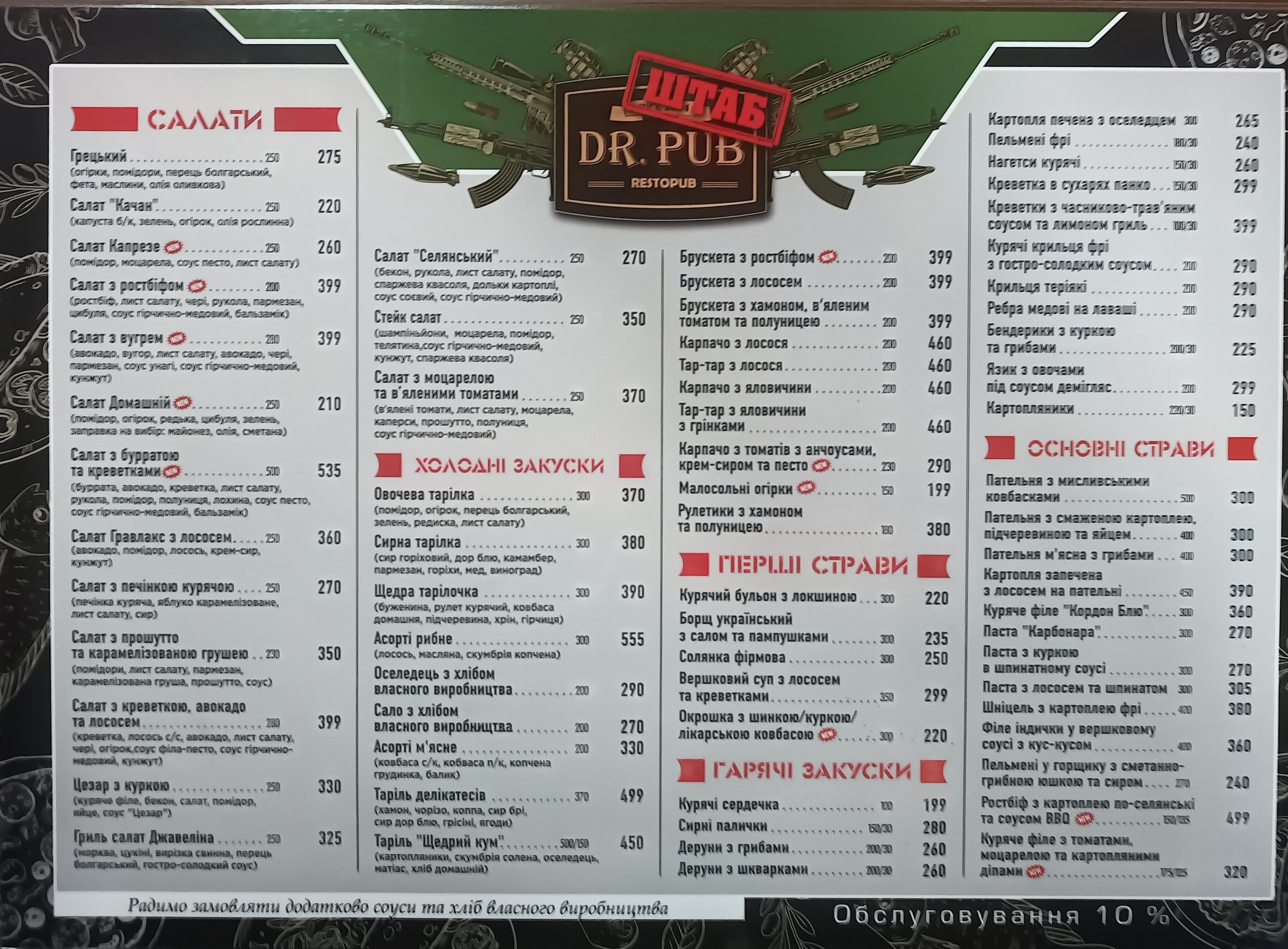 Dr.Pub menu 2