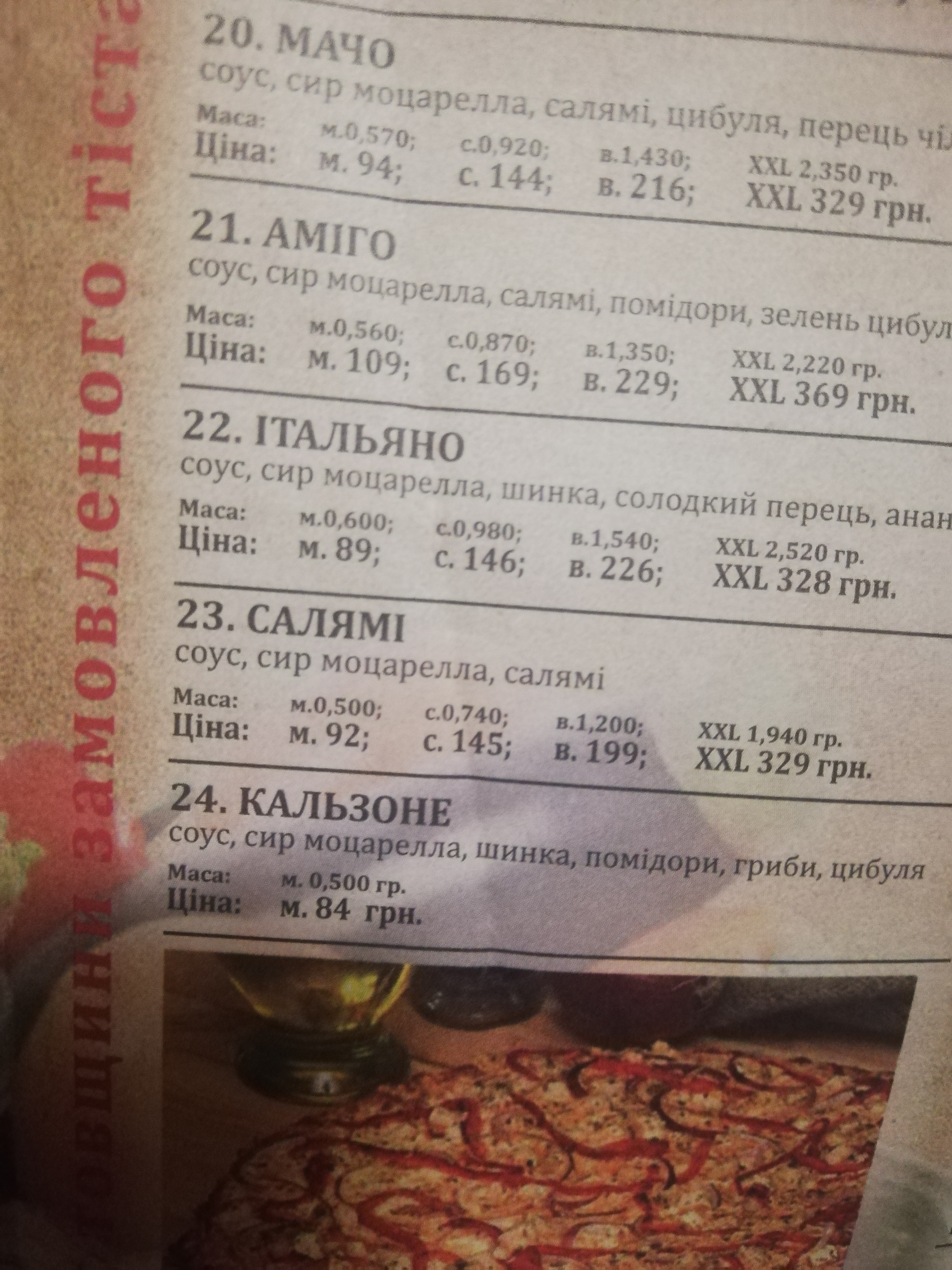 Піцерія Квантро Піца Бориспіль Kvantro Pizza delivery Borispil menu 12