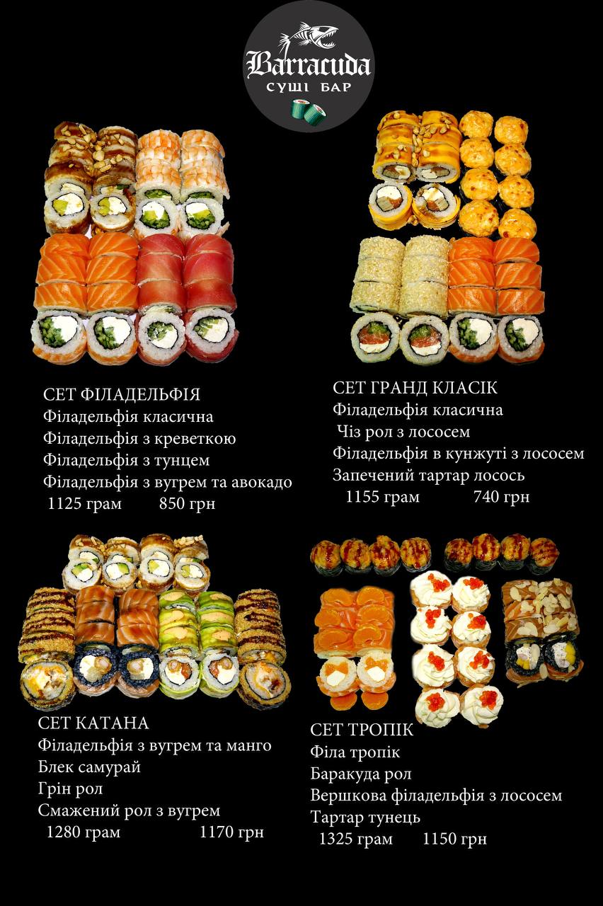 Barrakuda Sushi Zviahel menu 3