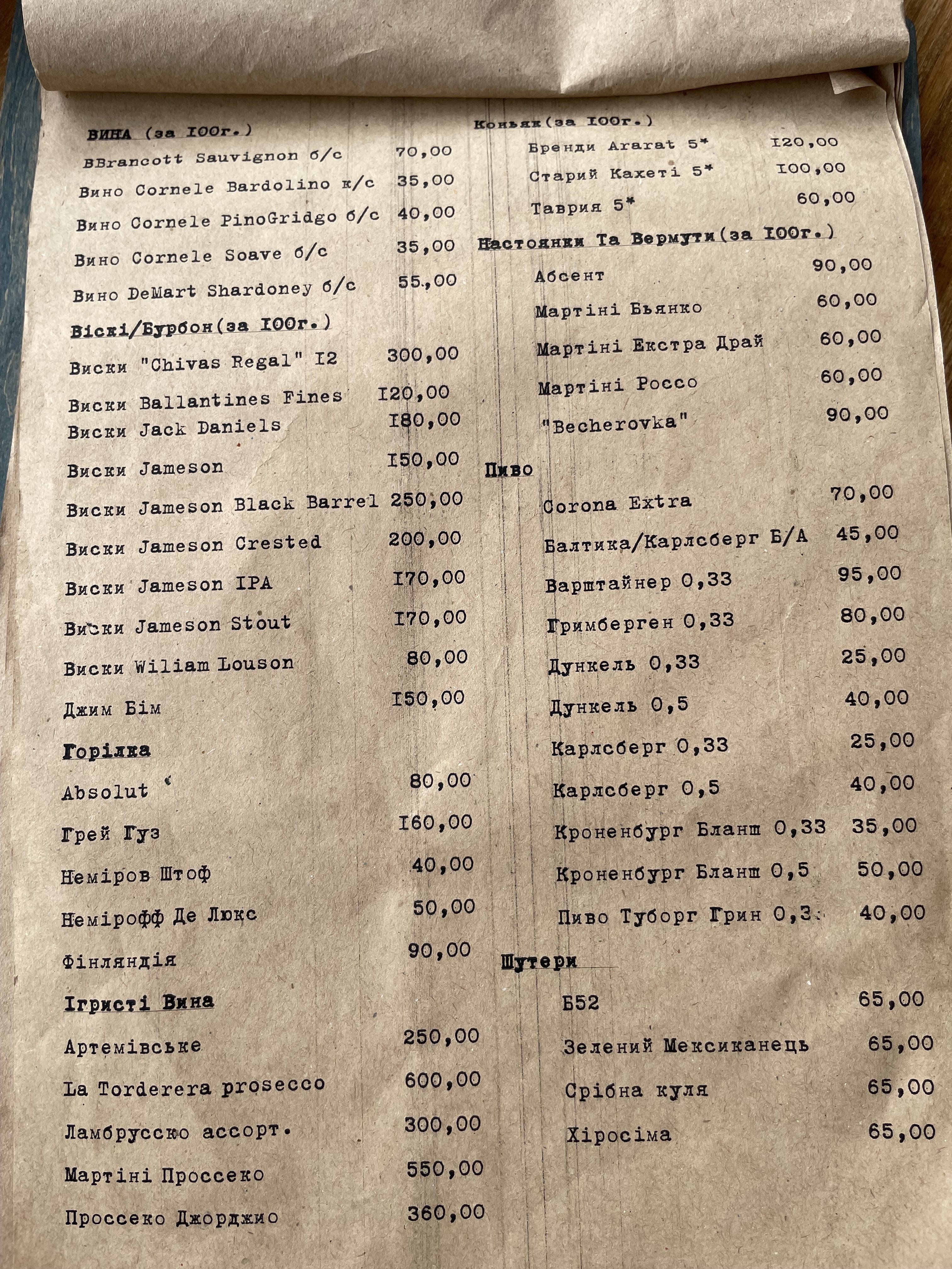 Ресторан Meduza menu 1