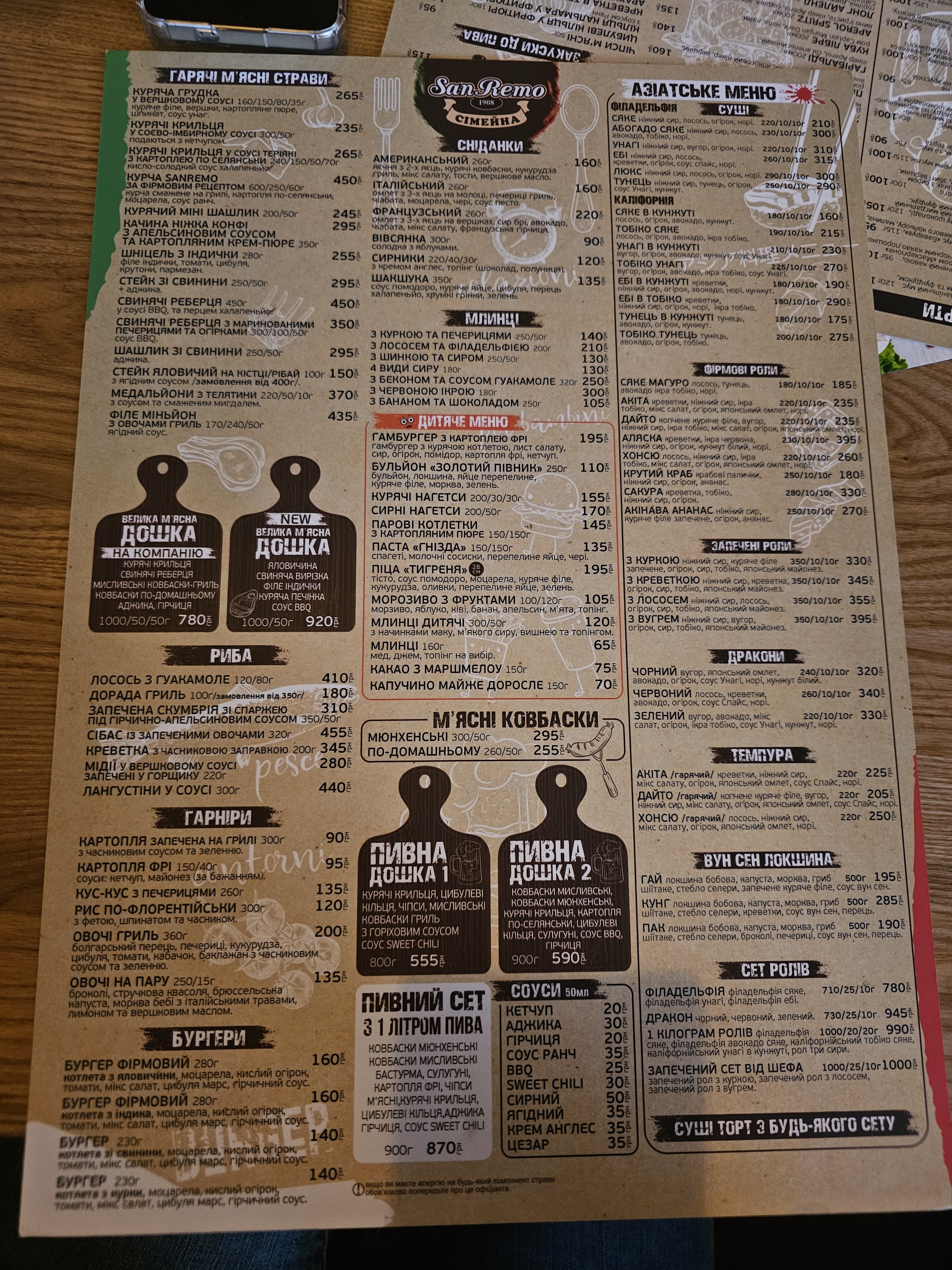 SanRemo menu 2