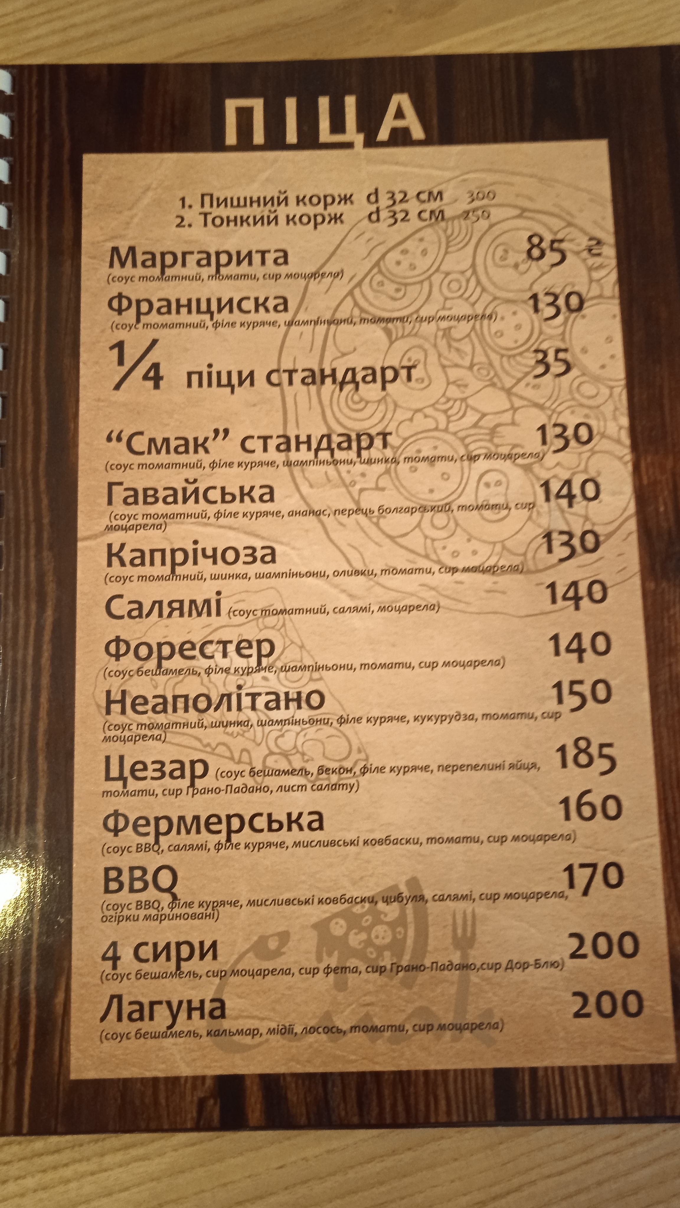 Pitseriya "Smak" menu 2