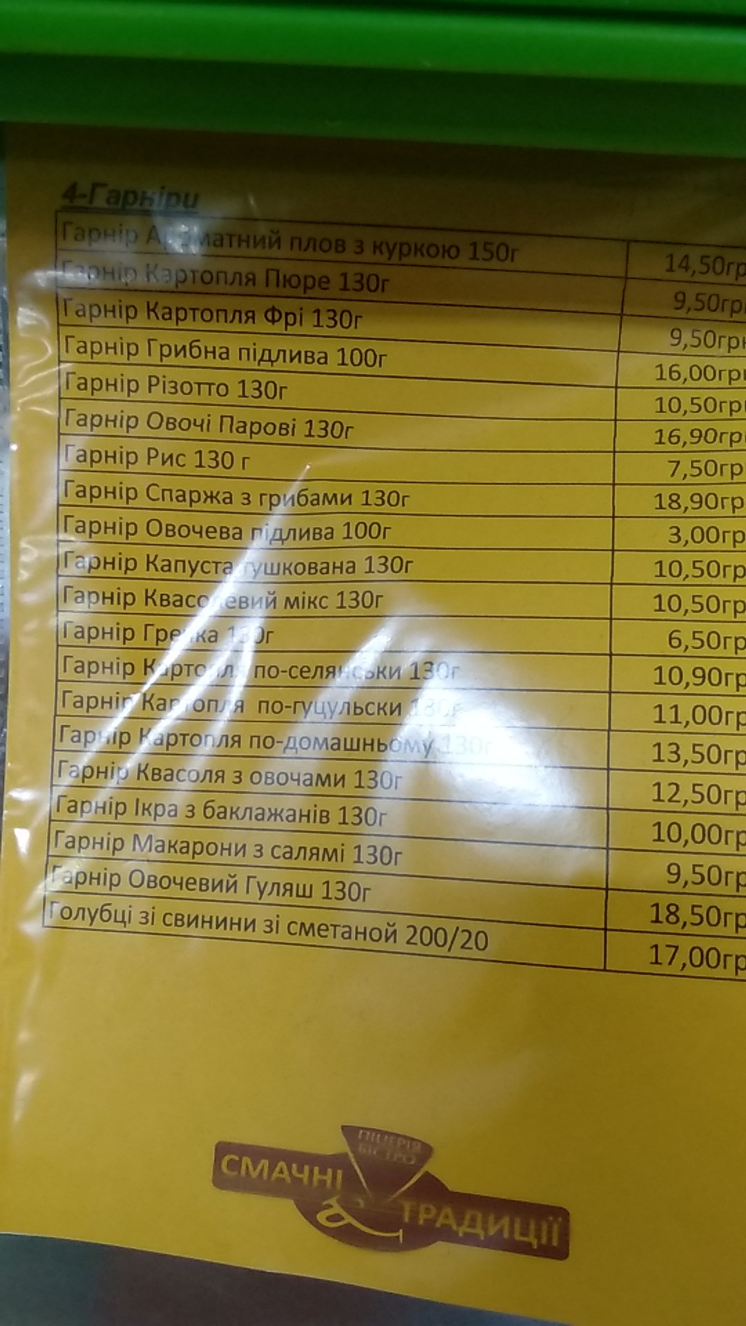 Smachni Tradytsiyi menu 5