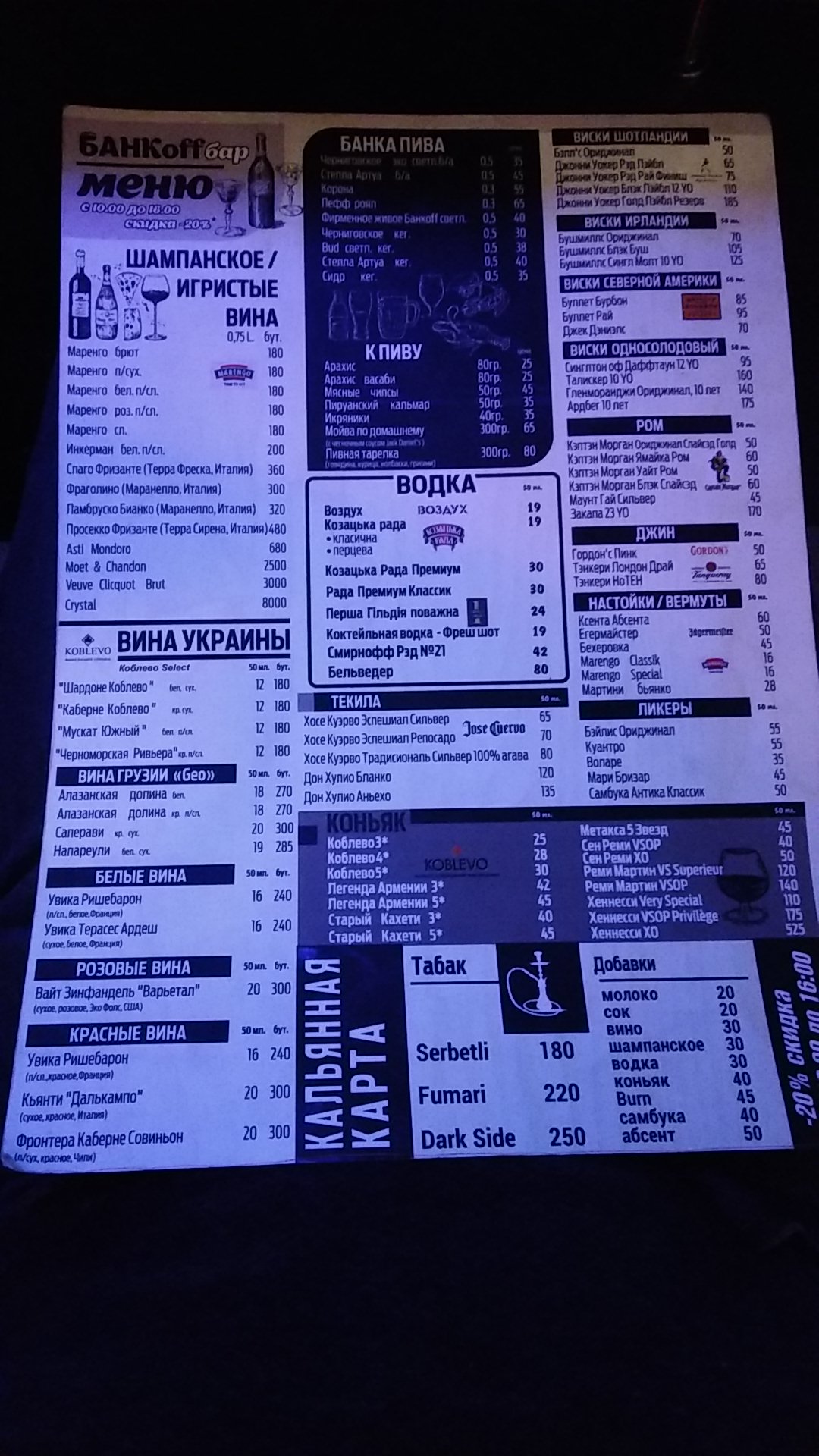 БАНКoff menu 11