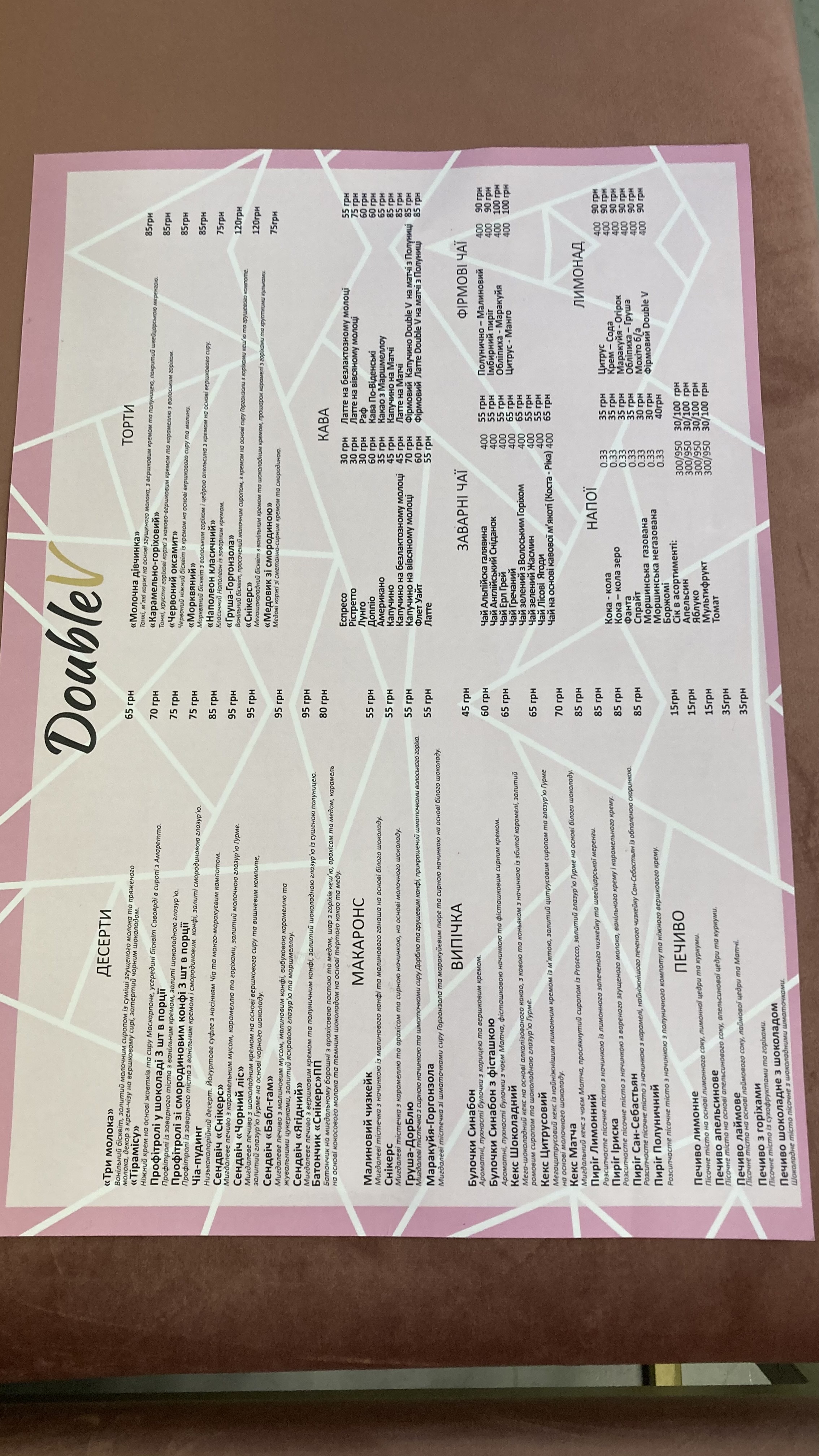Double V menu 2
