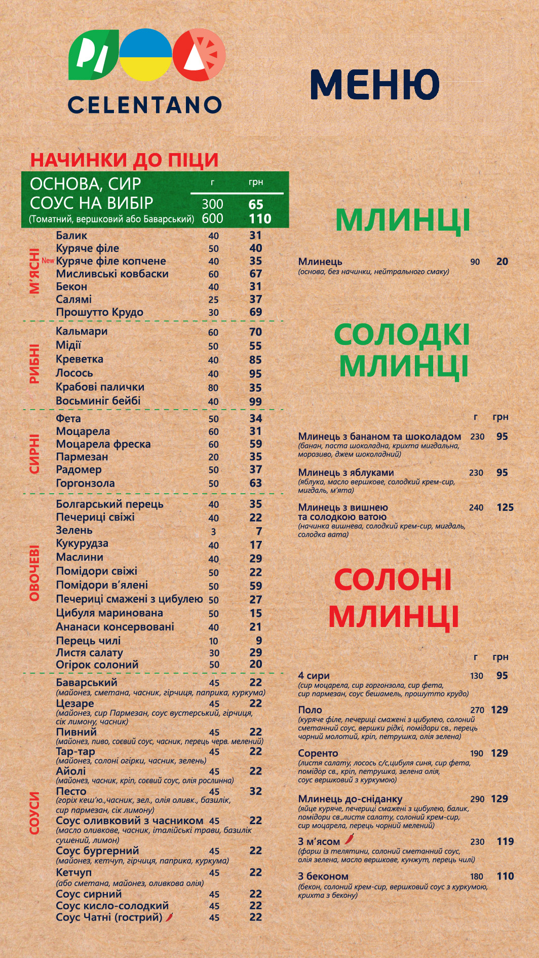 Pizza Celentano menu 5