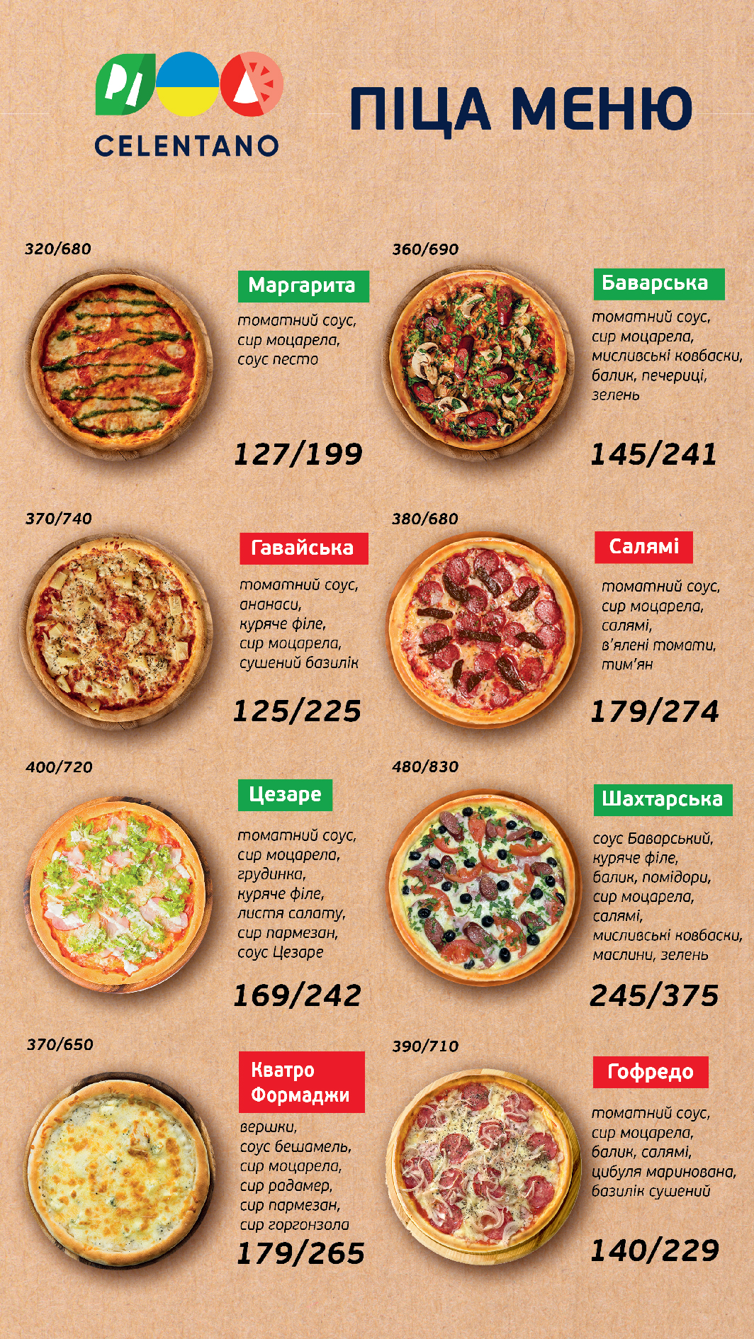 Pizza Celentano menu 8