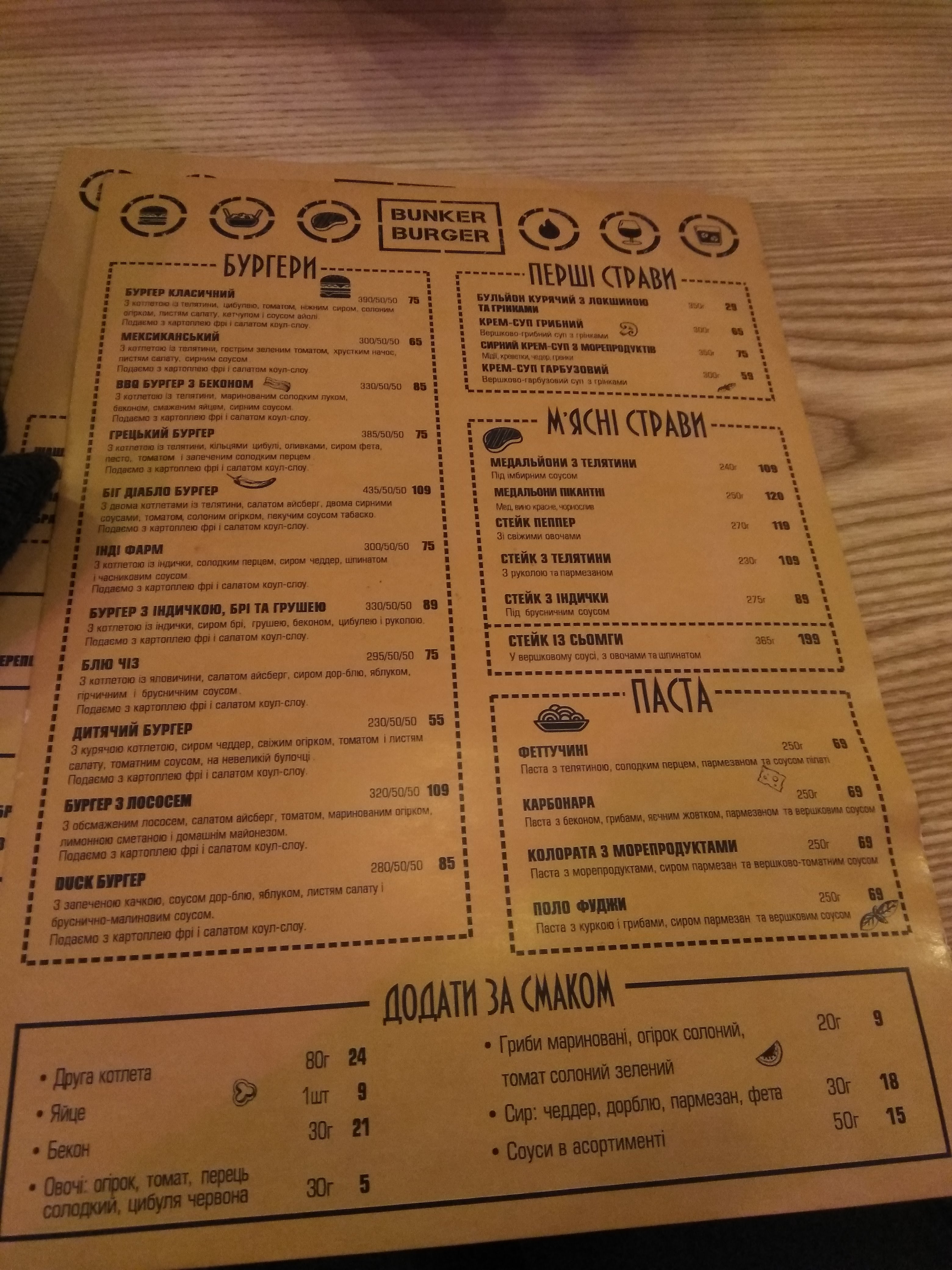 BunkerBurgerBar menu 10