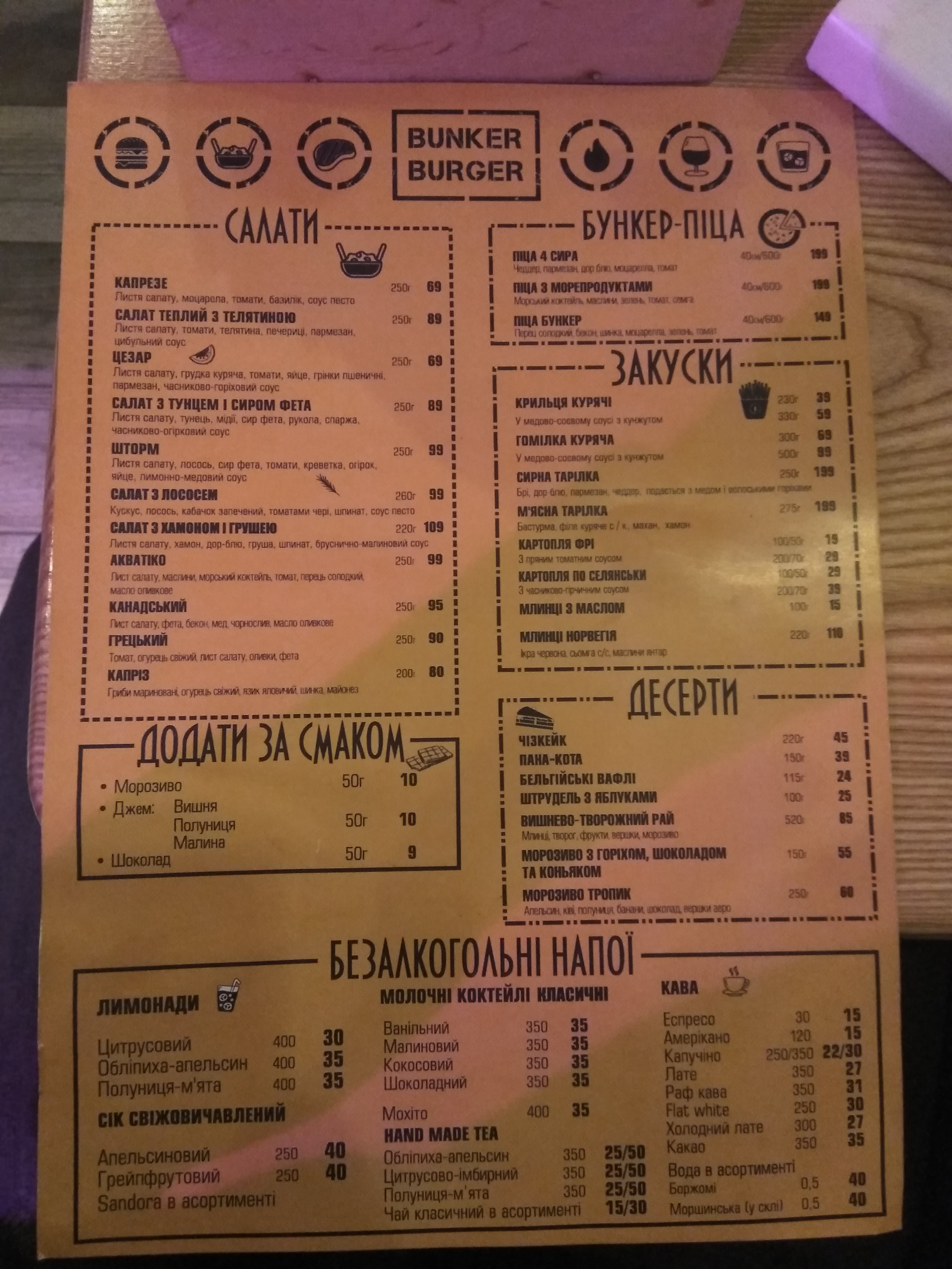BunkerBurgerBar menu 12