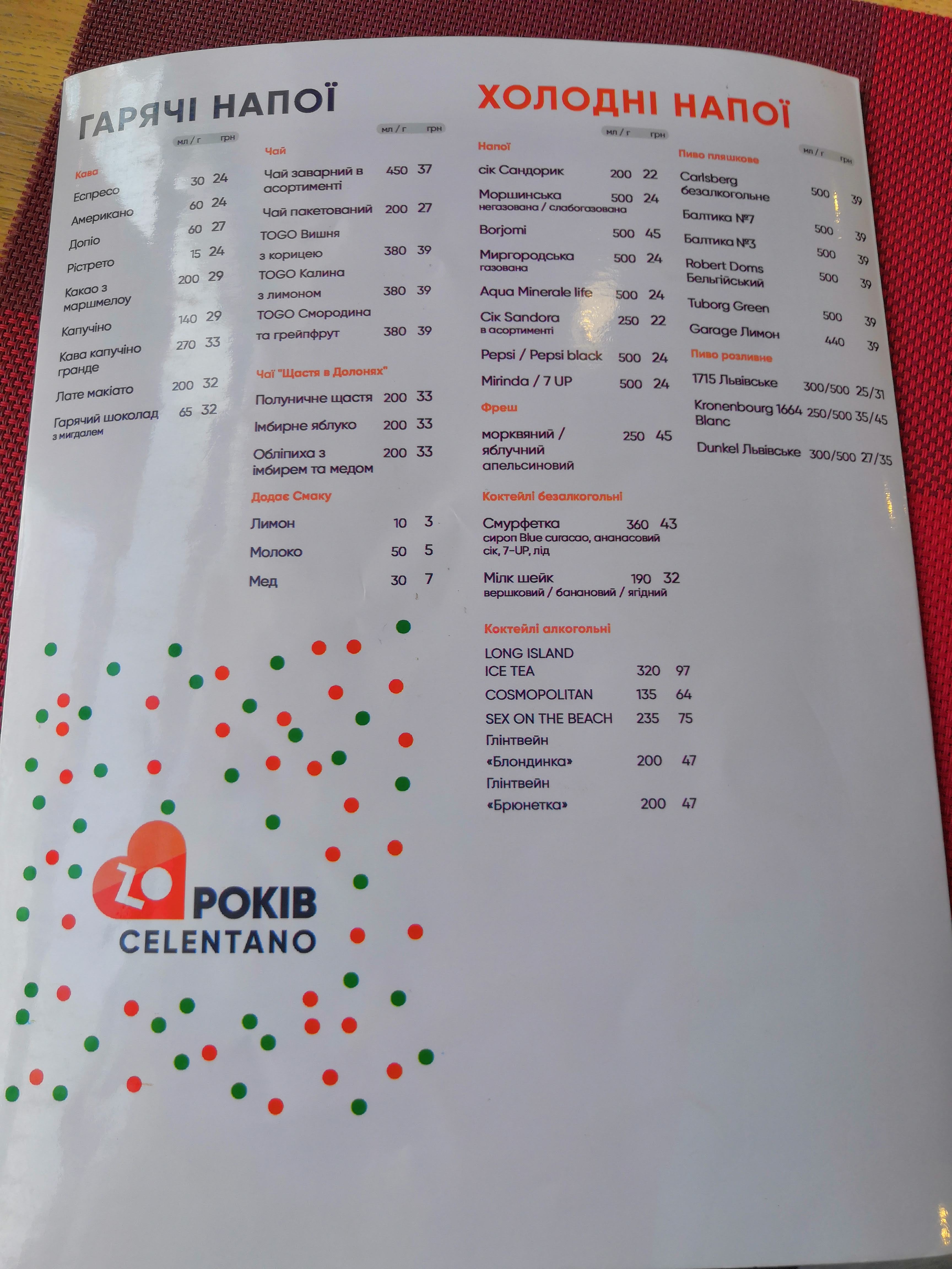 Pizza Celentano menu 6
