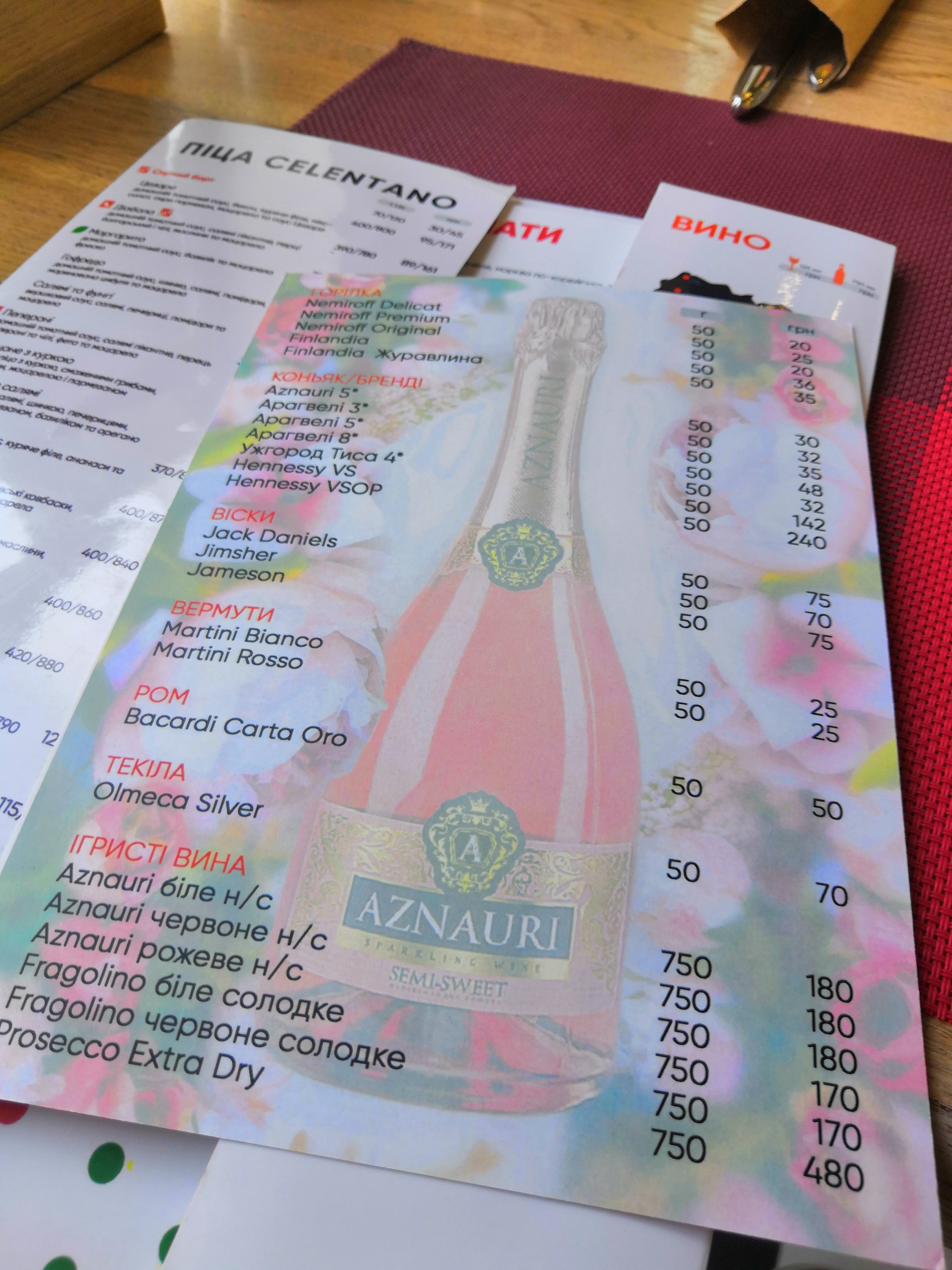 Pizza Celentano menu 7
