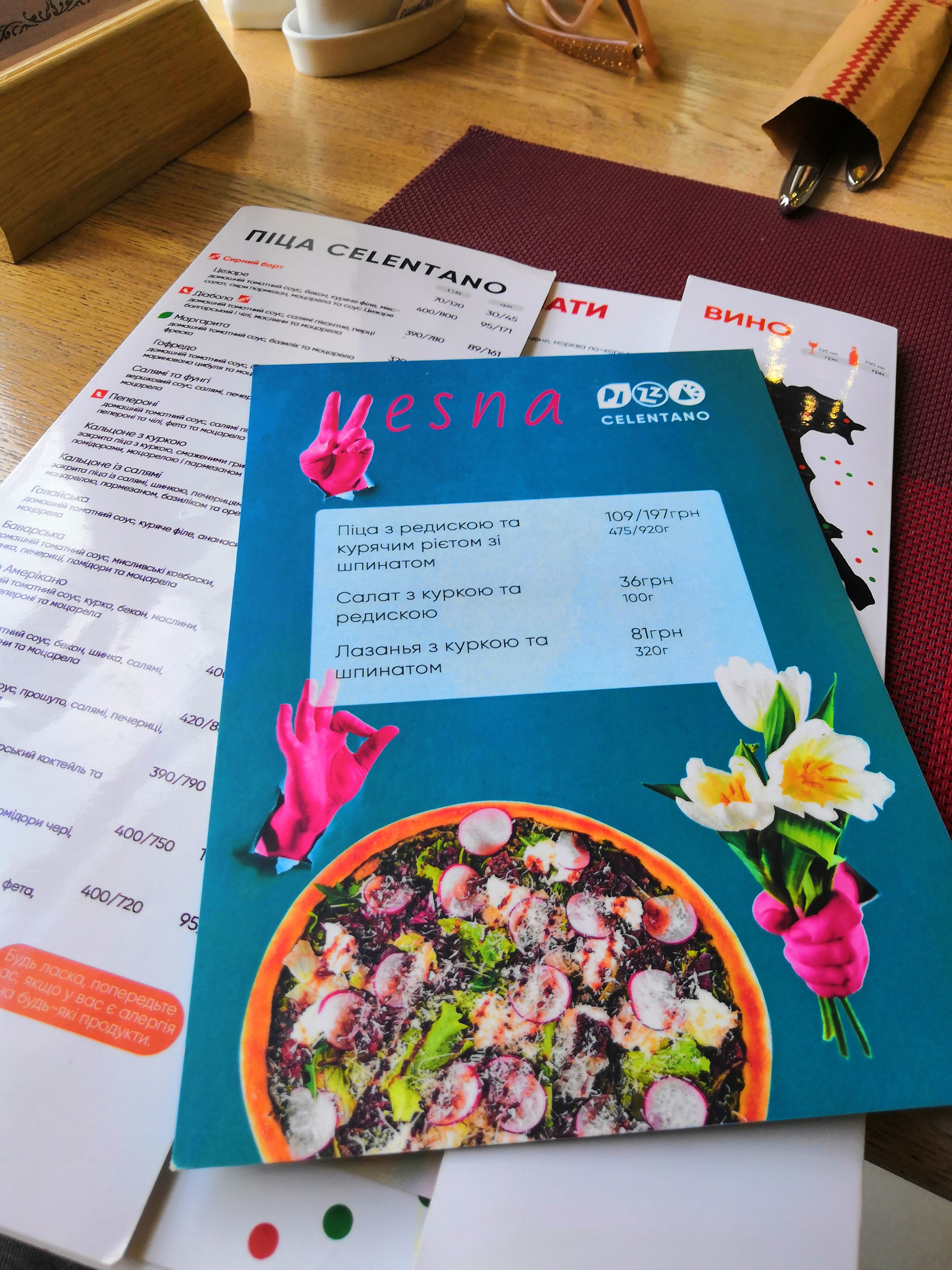 Pizza Celentano menu 10