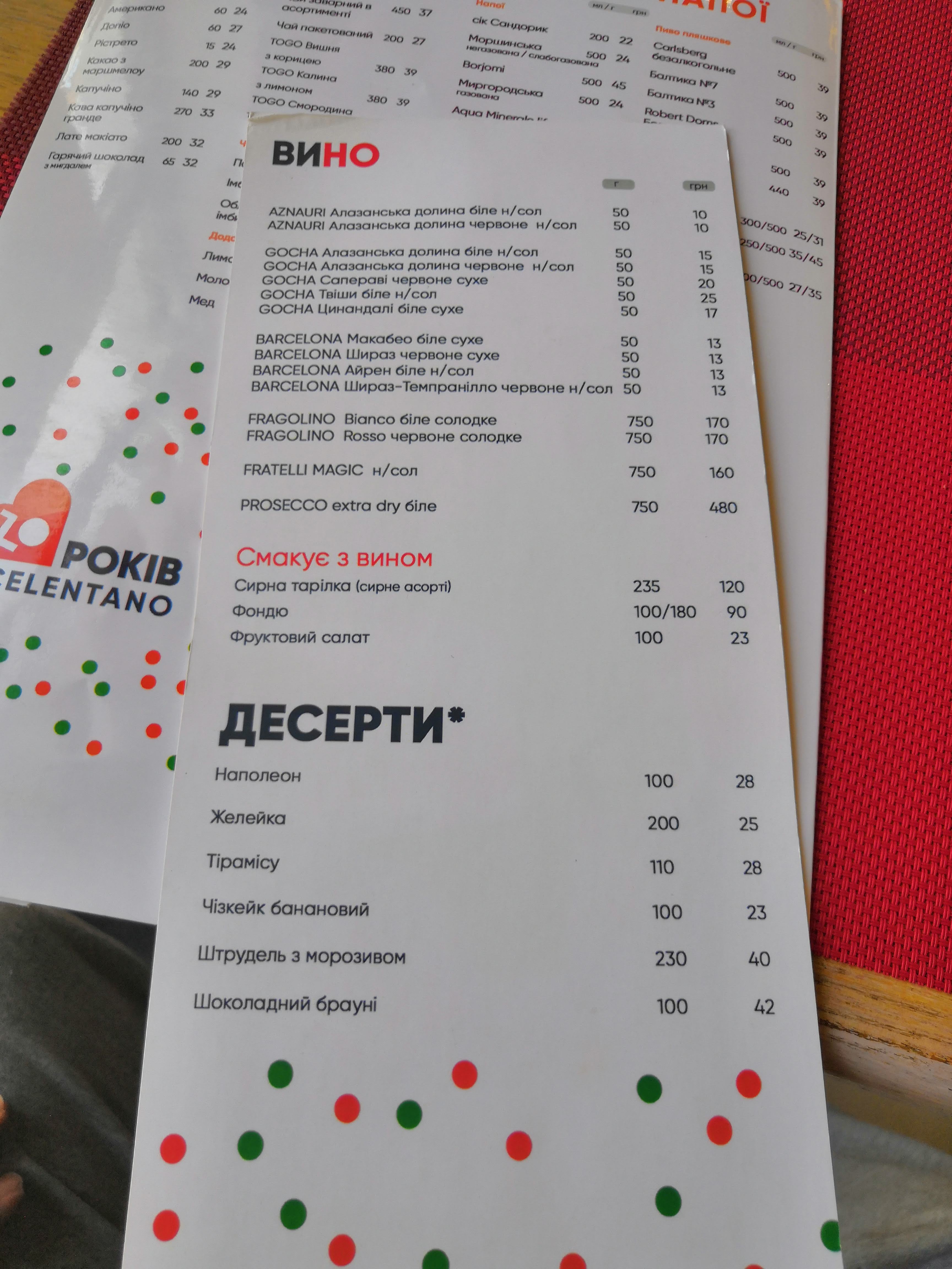 Pizza Celentano menu 11
