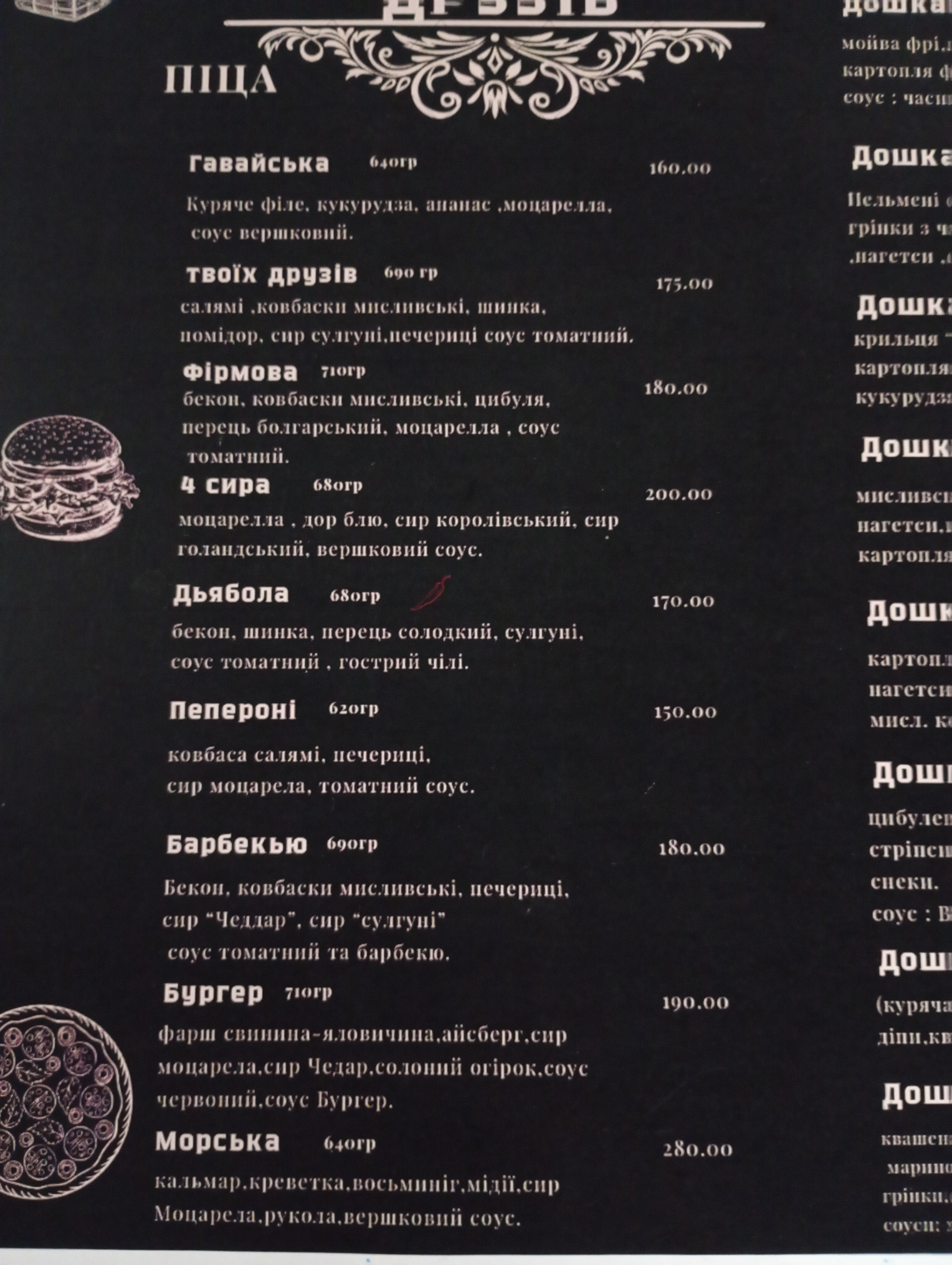 «Паб Твоїх Друзів» menu 6