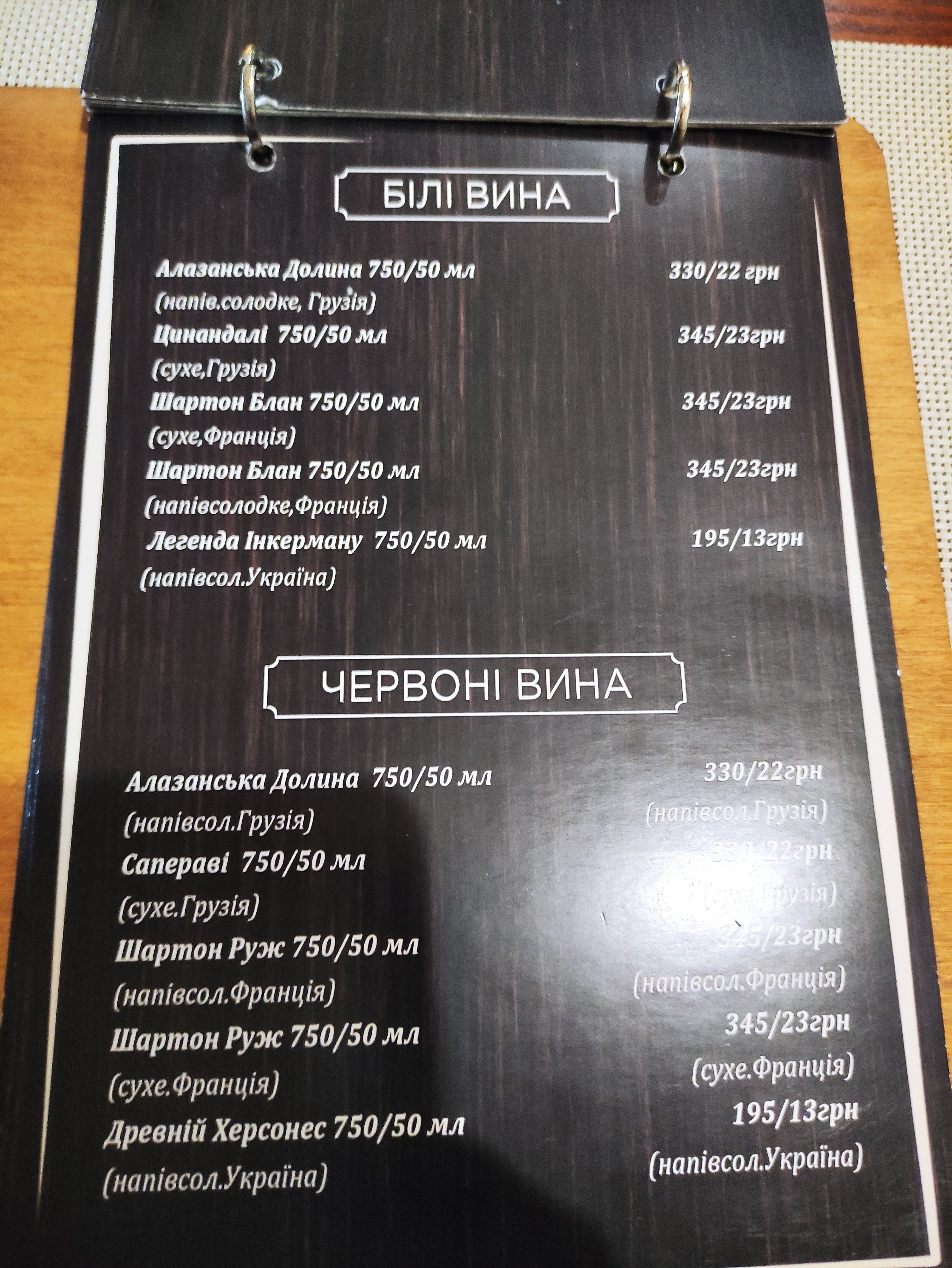 Kazka menu 4