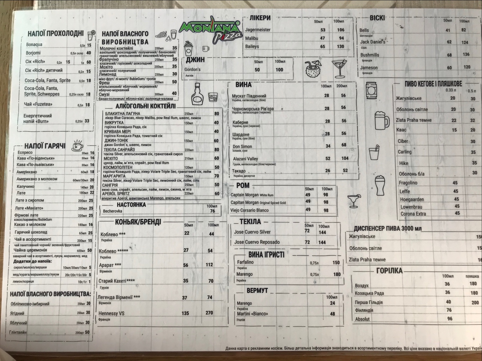 Montana menu 3