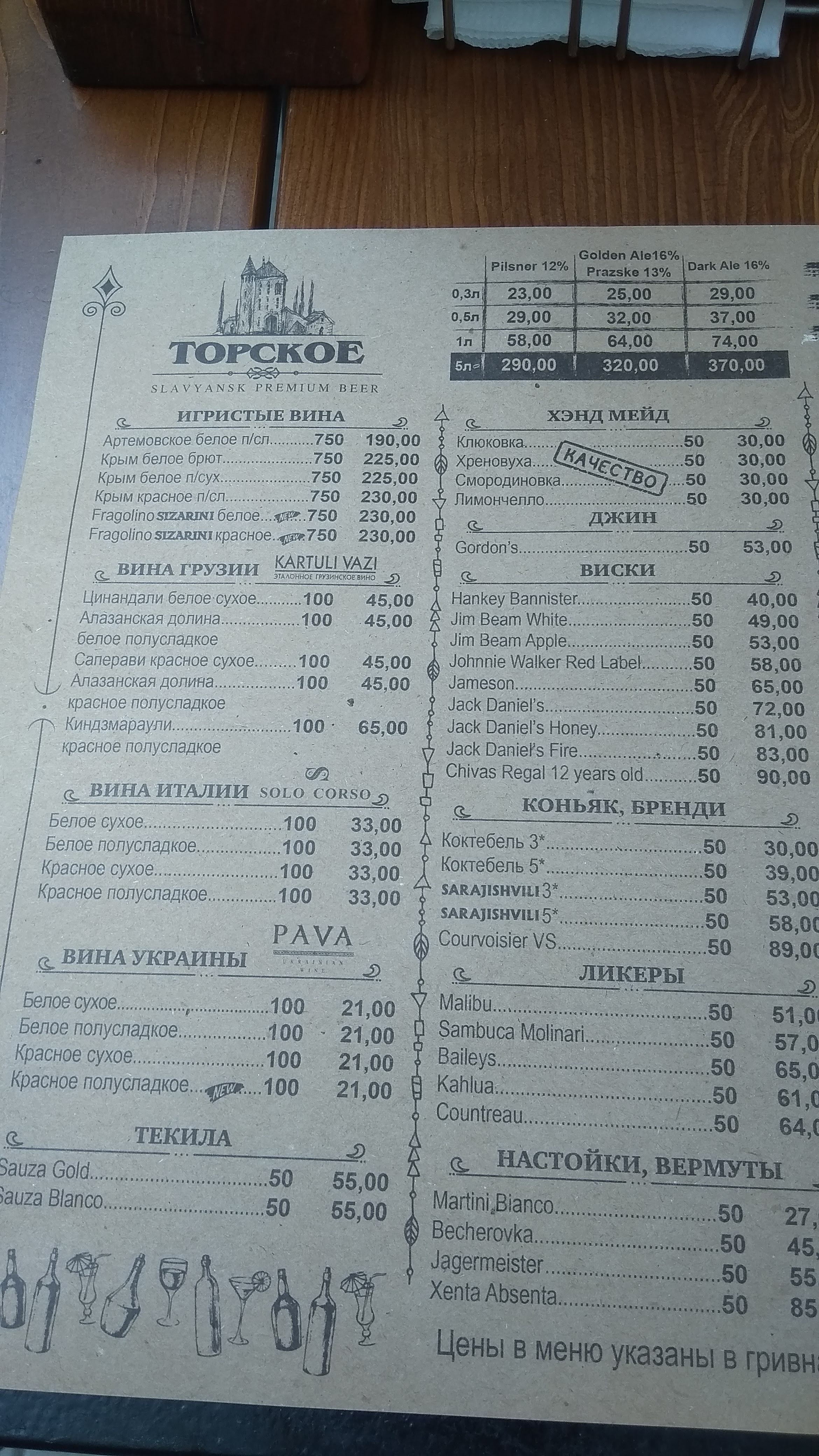 Taler menu 11