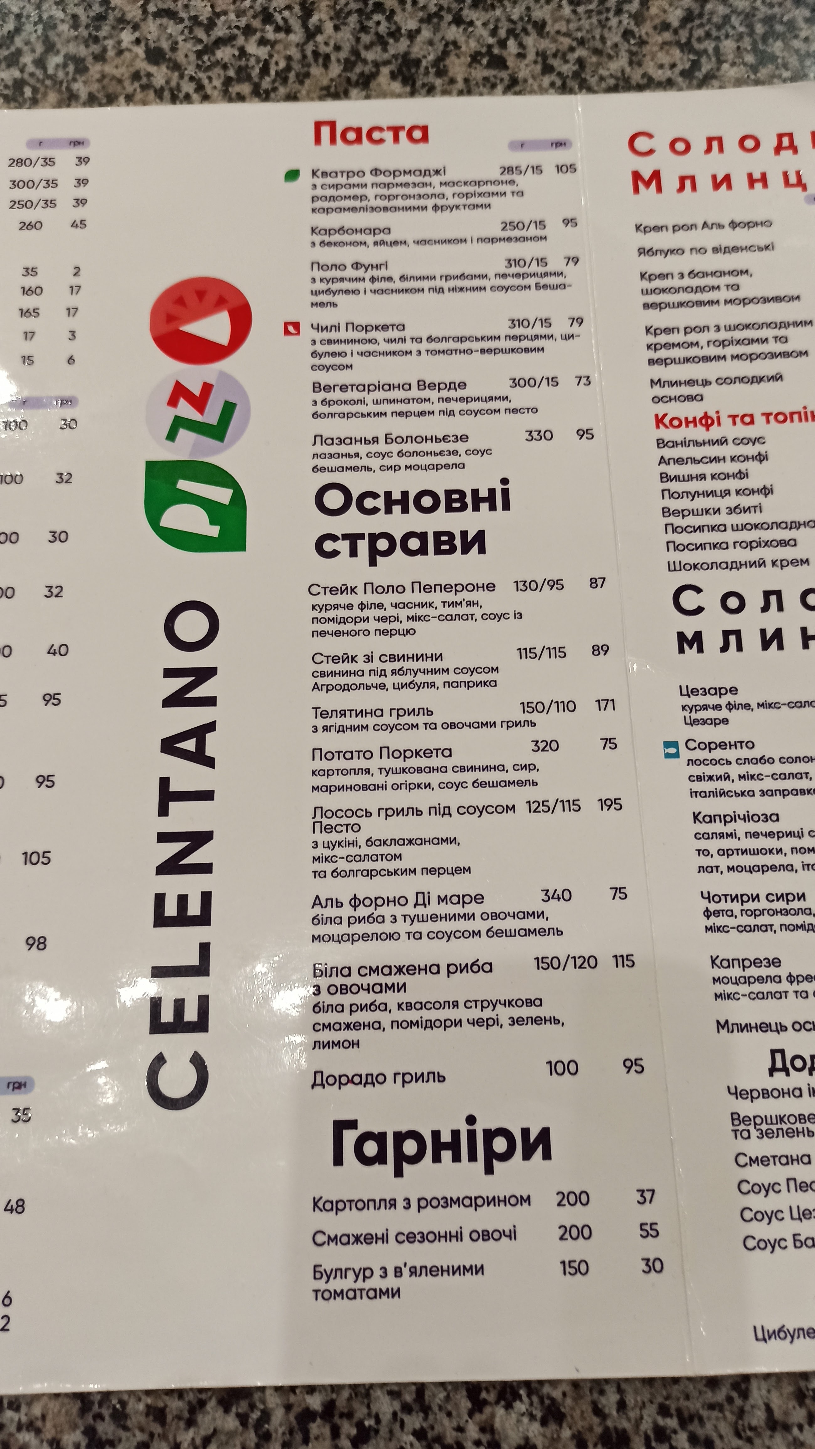 Pizza Celentano menu 6