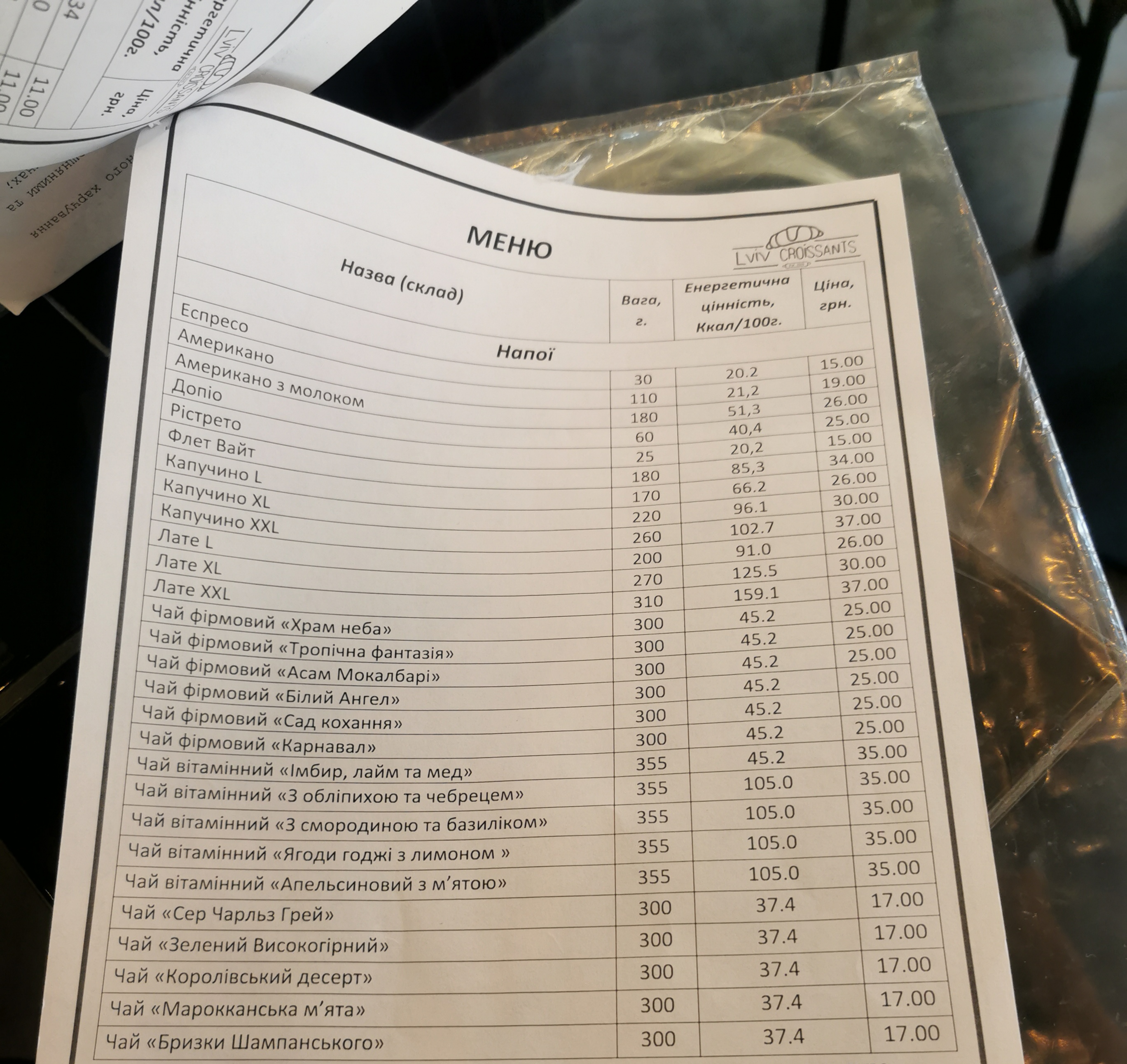 Lviv Croissants menu 3