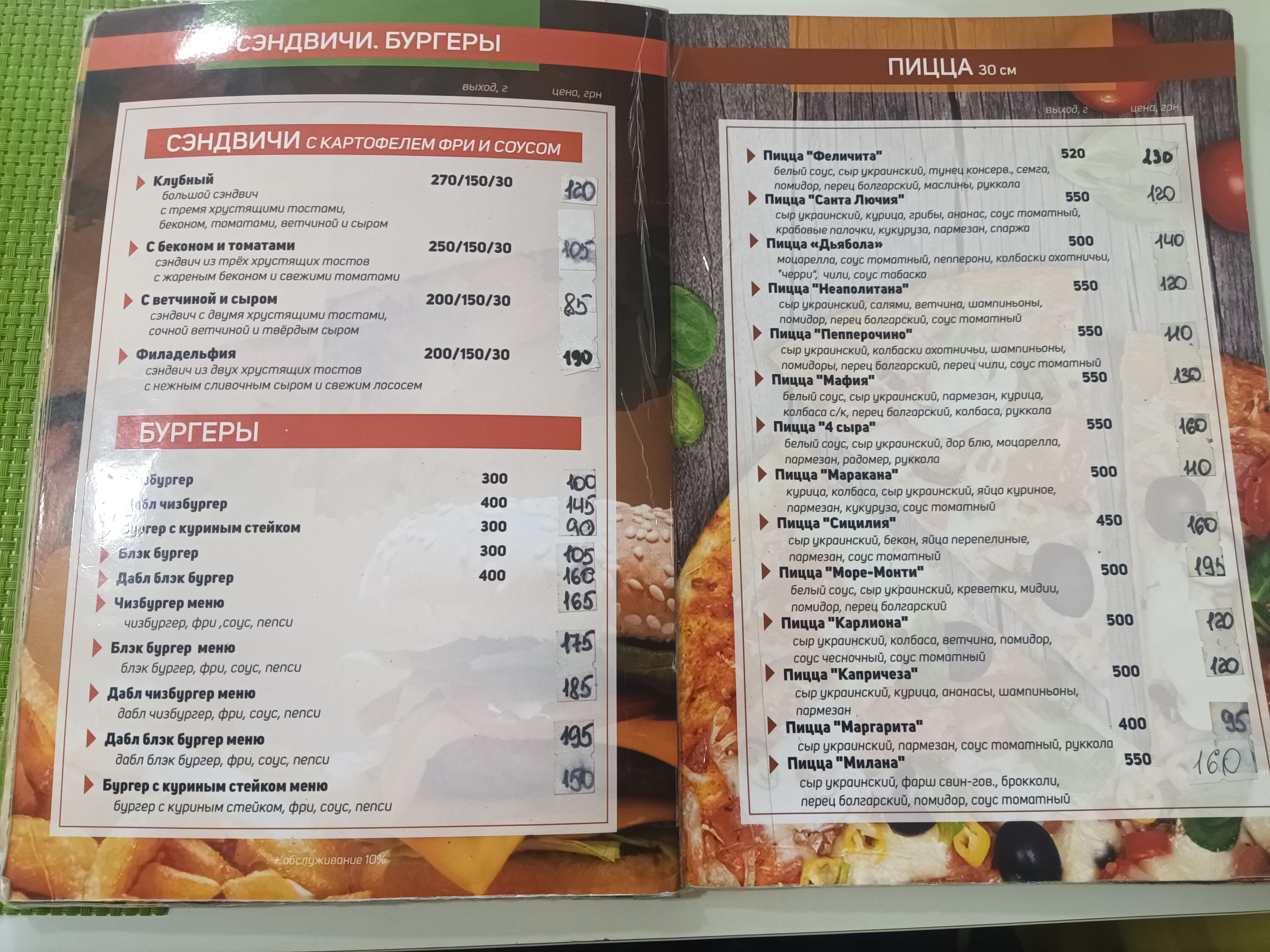 cafe F1 menu 1