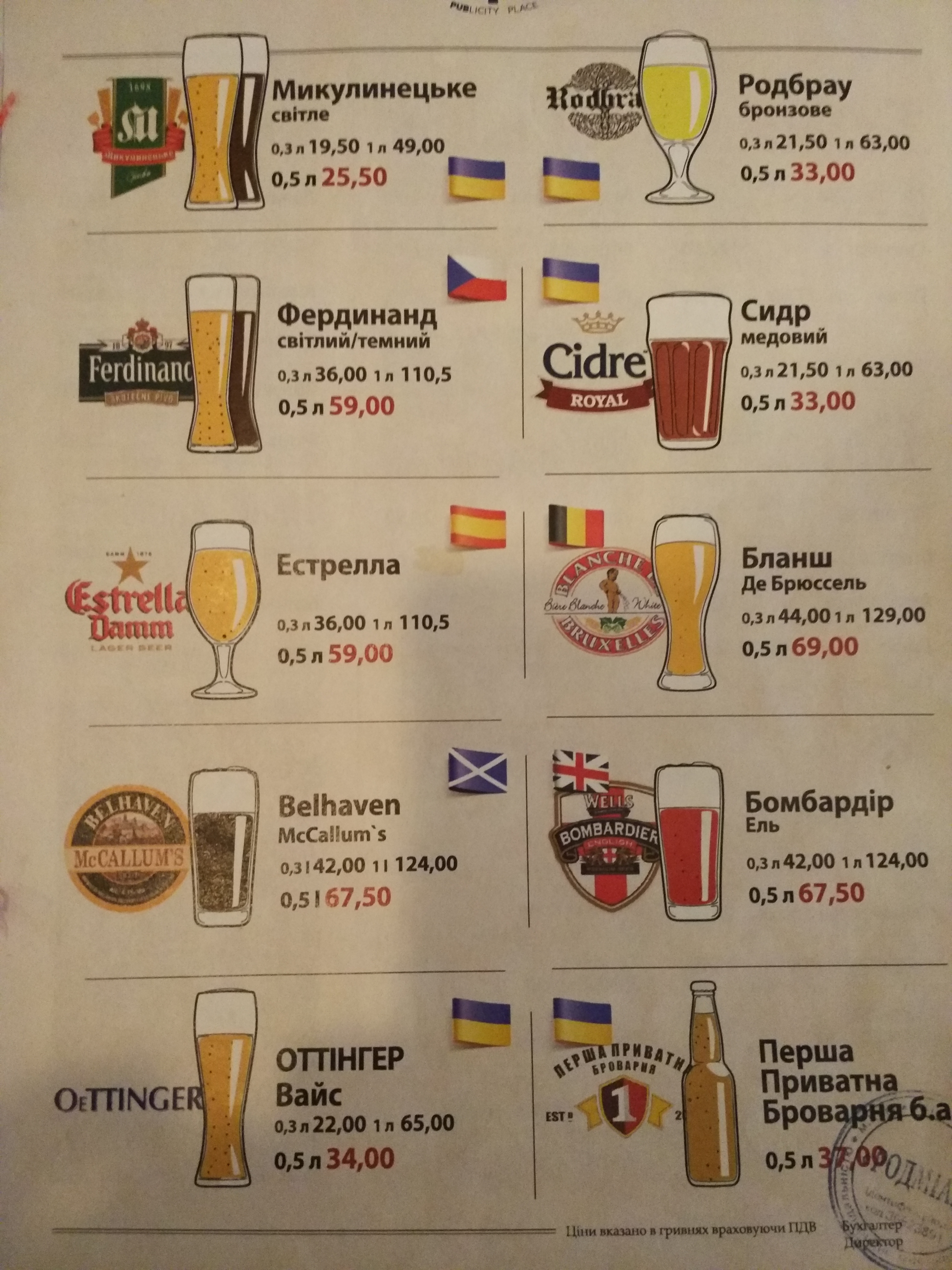 Pub BESTia menu 6