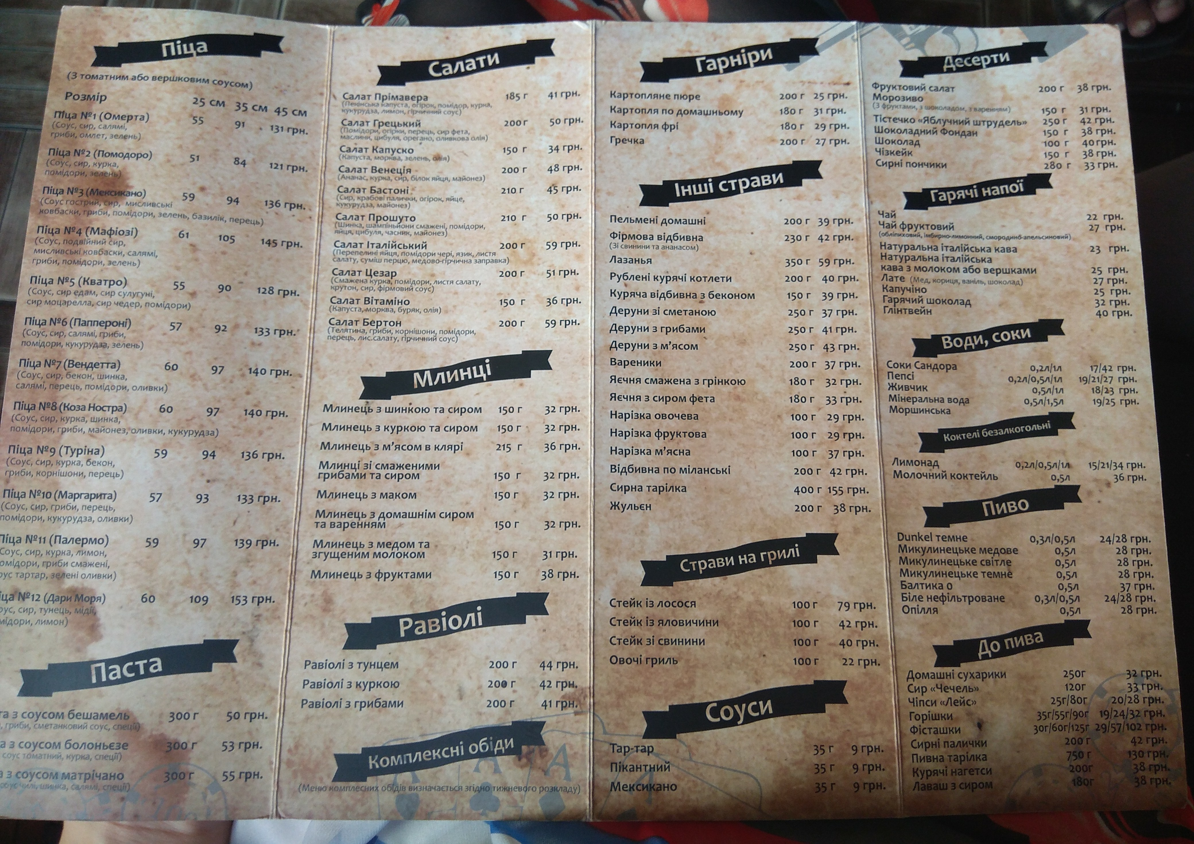Mafiozi menu 10