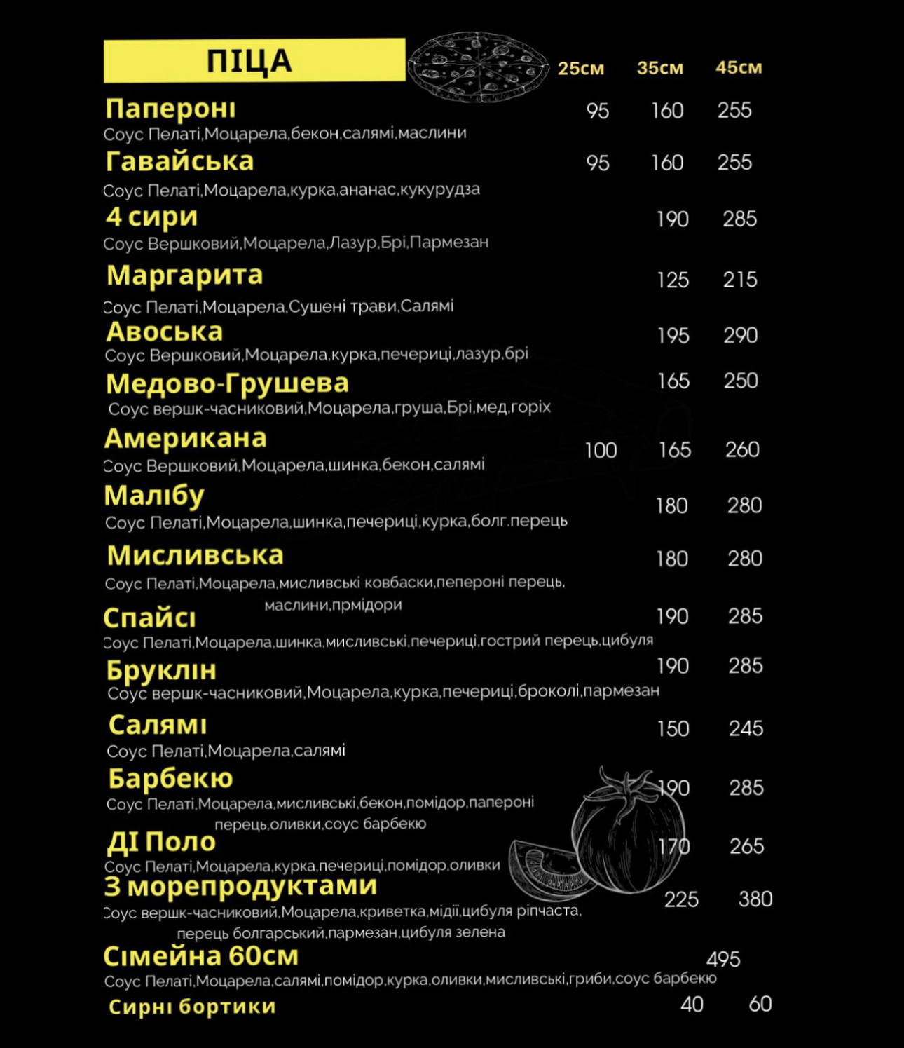 Pizza&Sushi Avoska menu 2